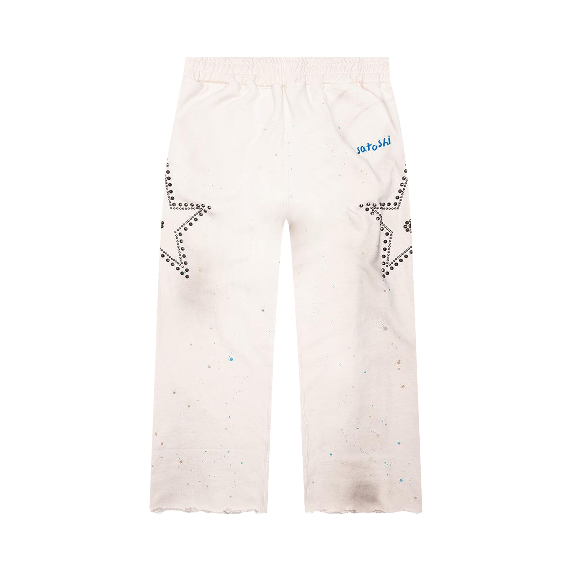 Pre-owned Satoshi Nakamoto Star Studded Sweatpant 'white' | Men's Size M