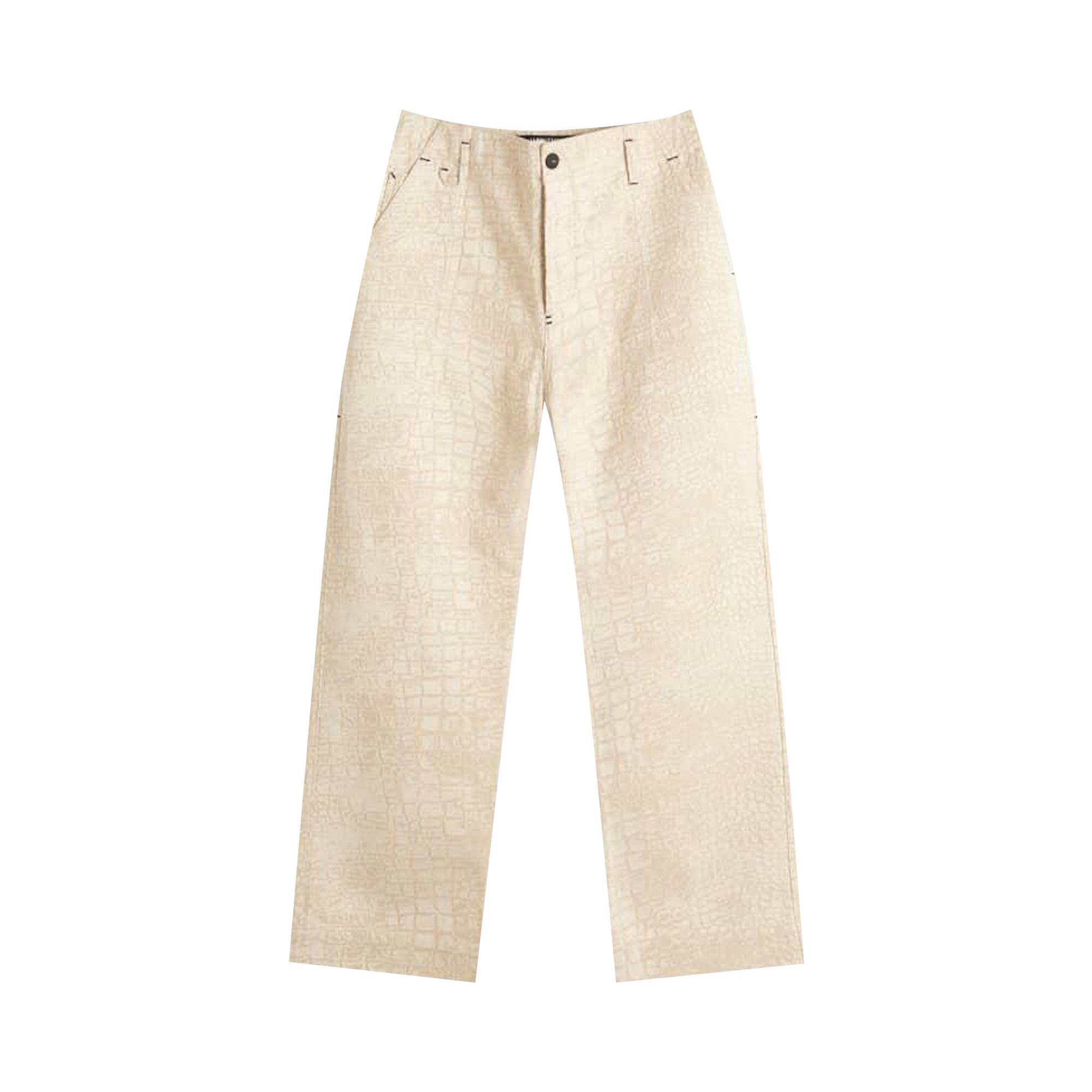 Pre-owned Jacquemus Fernando Jean 'croco Beige' | Cream | Men's Size 33 In White