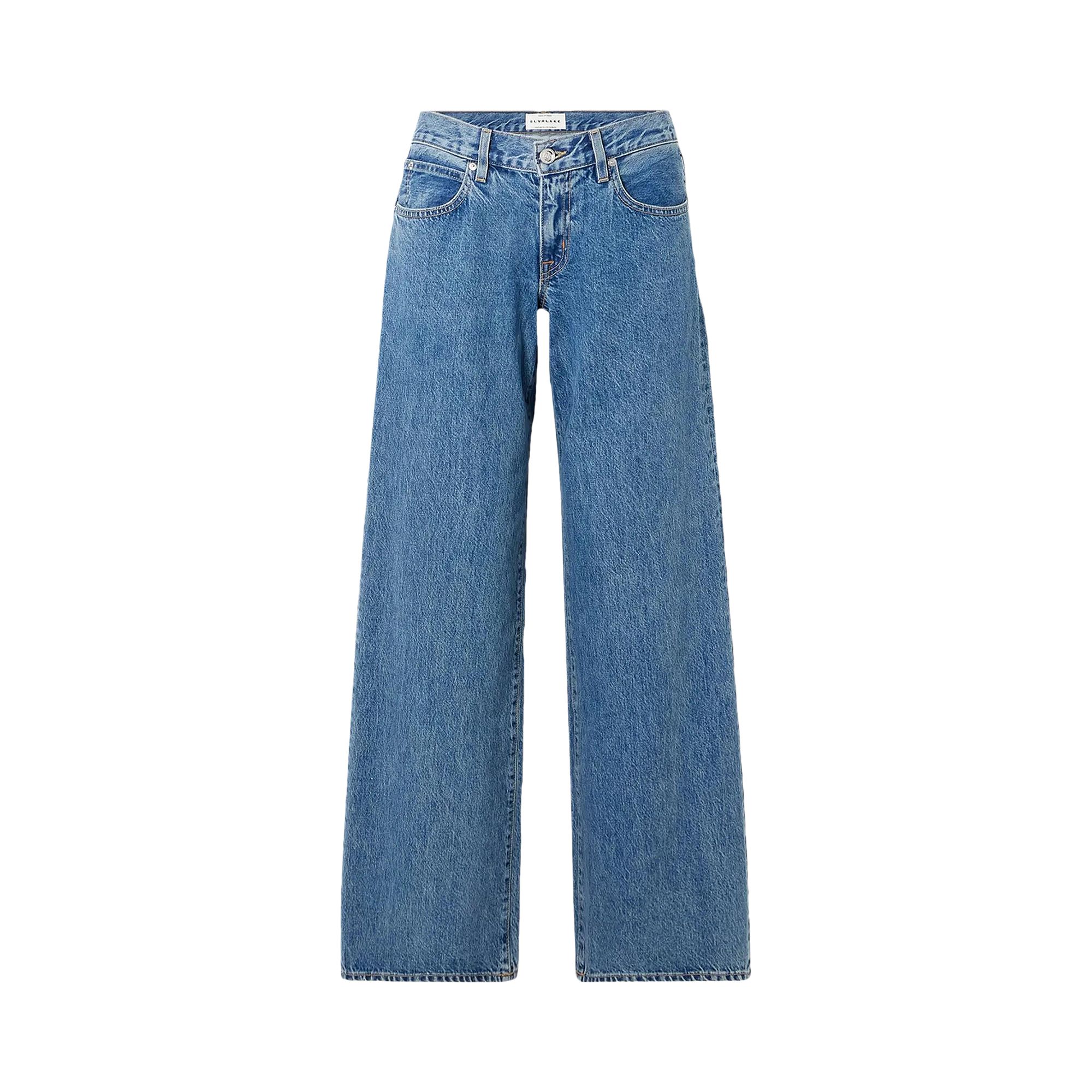 Pre-owned Slvrlake Lexi Low Rise Wide Leg Denim 'satisfaction' | Blue | Women's Size 26