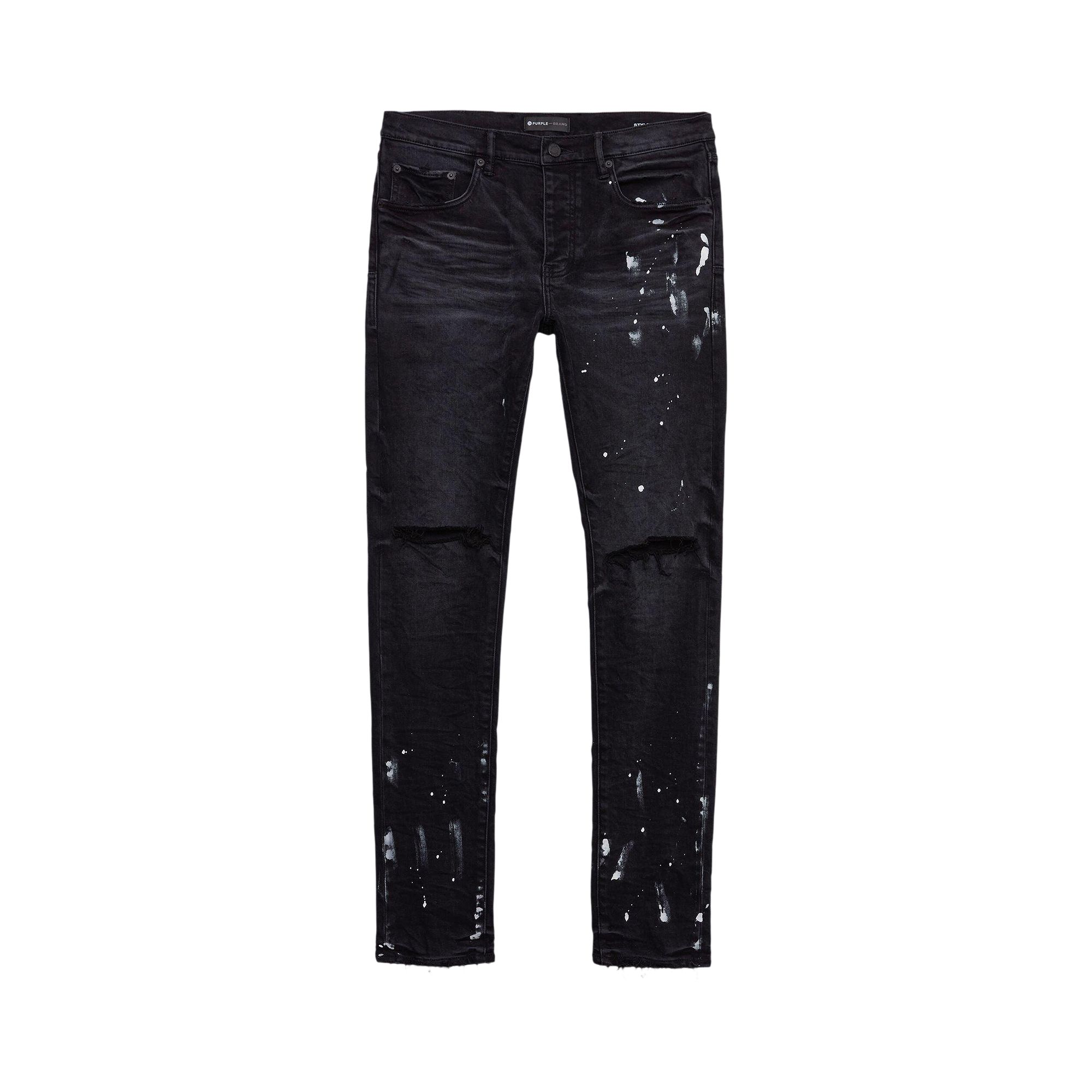 Pre-owned Purple Brand Resin Knee Slit 'black' | Men's Size 29