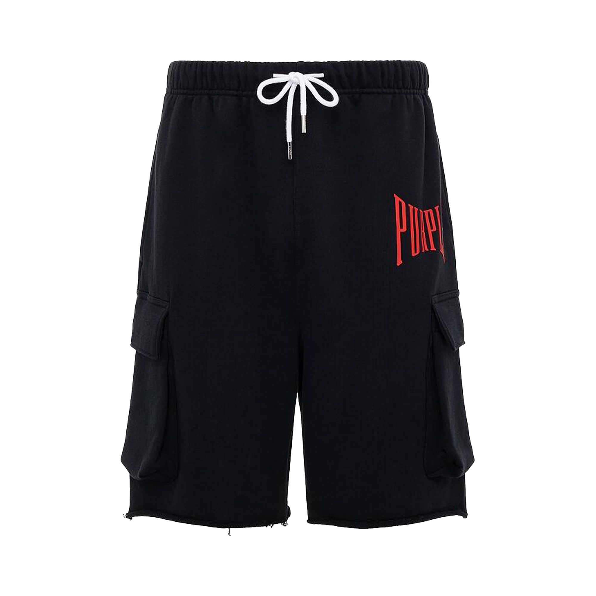 Pre-owned Purple Brand Heavyweight Cargo Sweatshorts 'black' | Men's Size Xxl