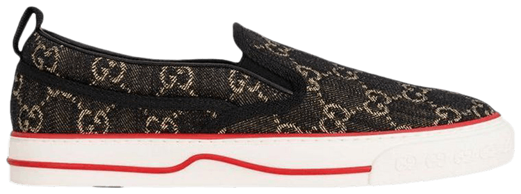Gucci Tennis 1977 Slip On GG Black Denim