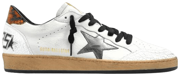 Golden Goose Ball Star White Silver Snakeskin