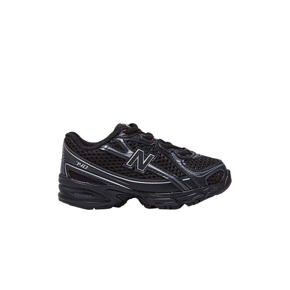 Pre-owned New Balance 740 Bungee Lace Toddler 'black Silver Metallic' | Infant Size 8