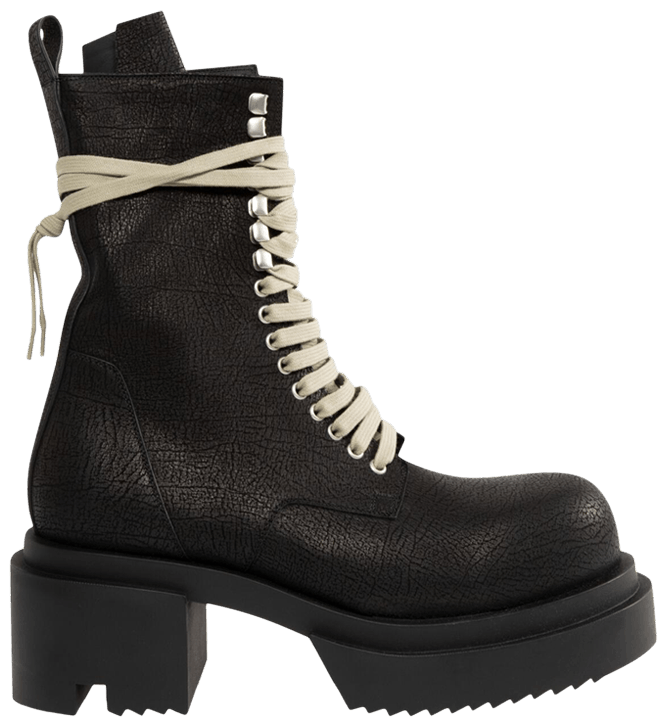 Rick Owens Bogun Lace Up Boot Black