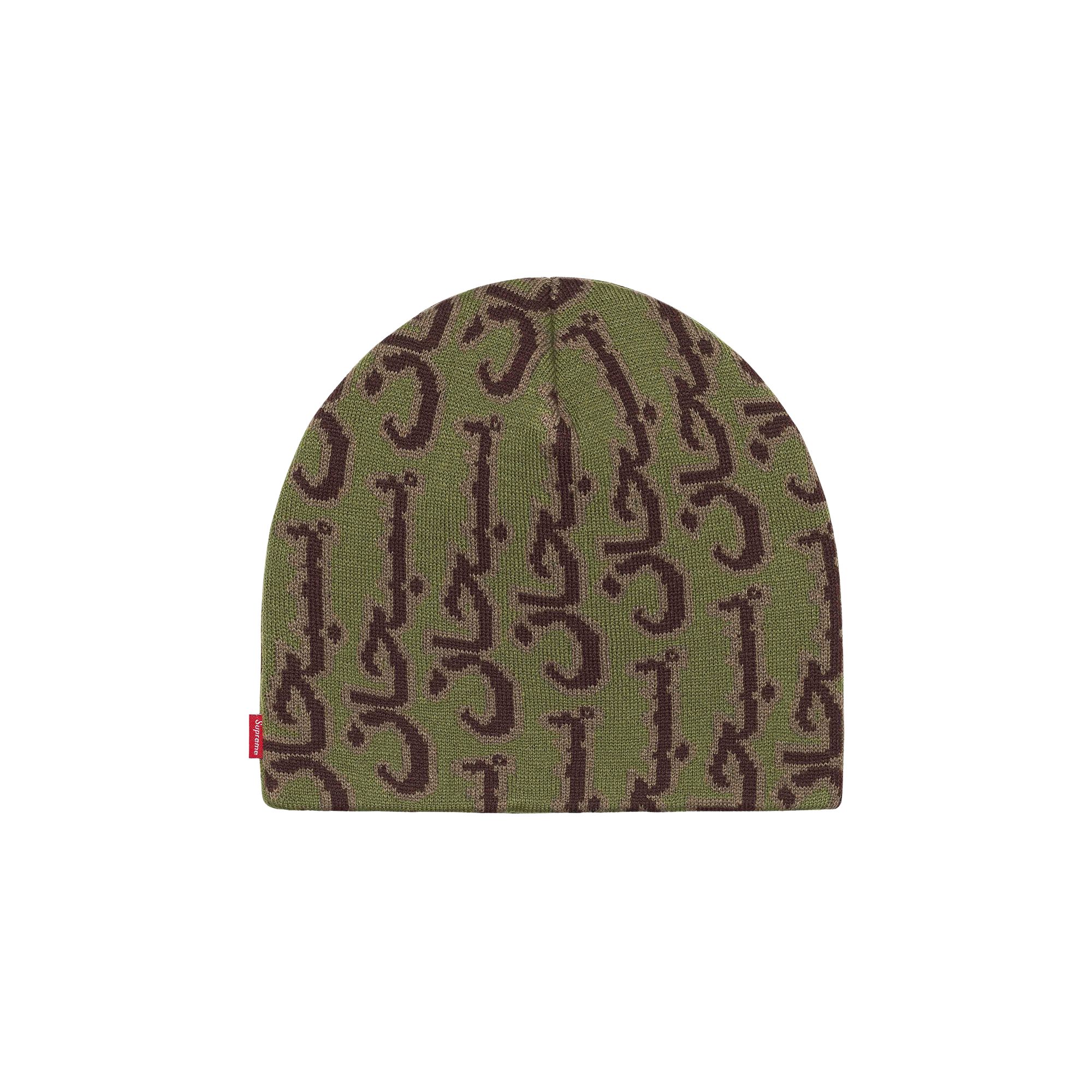 Pre-owned Supreme Arabic Jacquard Beanie 'olive' | Green | Men's Size Onesize