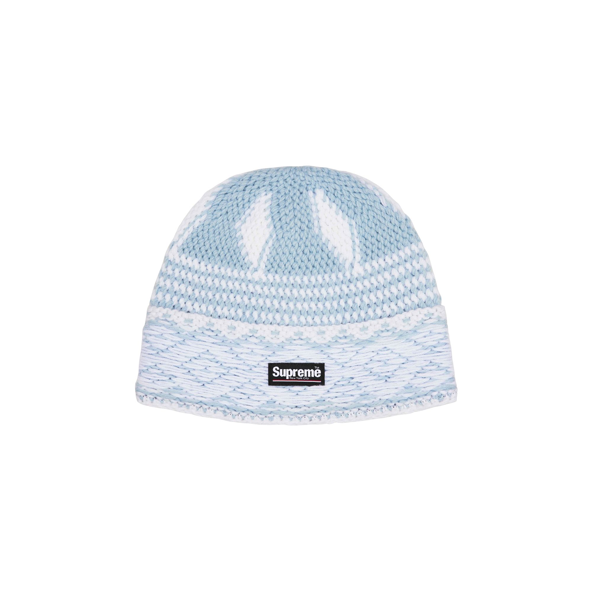 Pre-owned Supreme Diamond Beanie 'light Blue' | Men's Size Onesize