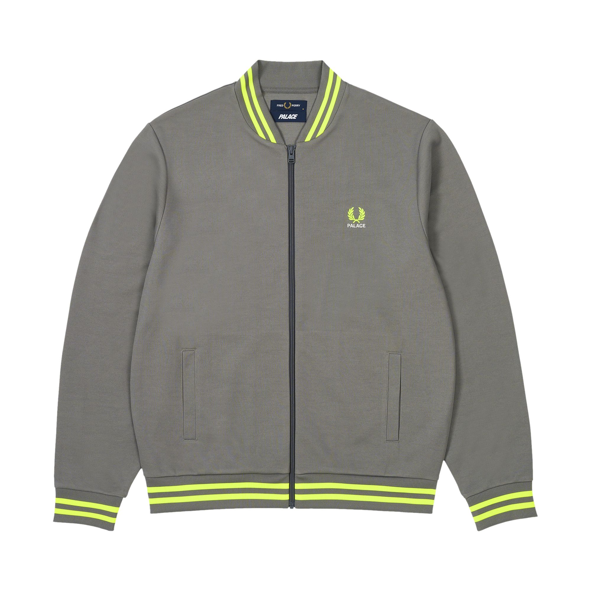 Pre-owned Palace X Fred Perry Track Jacket 'feather' | Grey | Men's Size L In Gray
