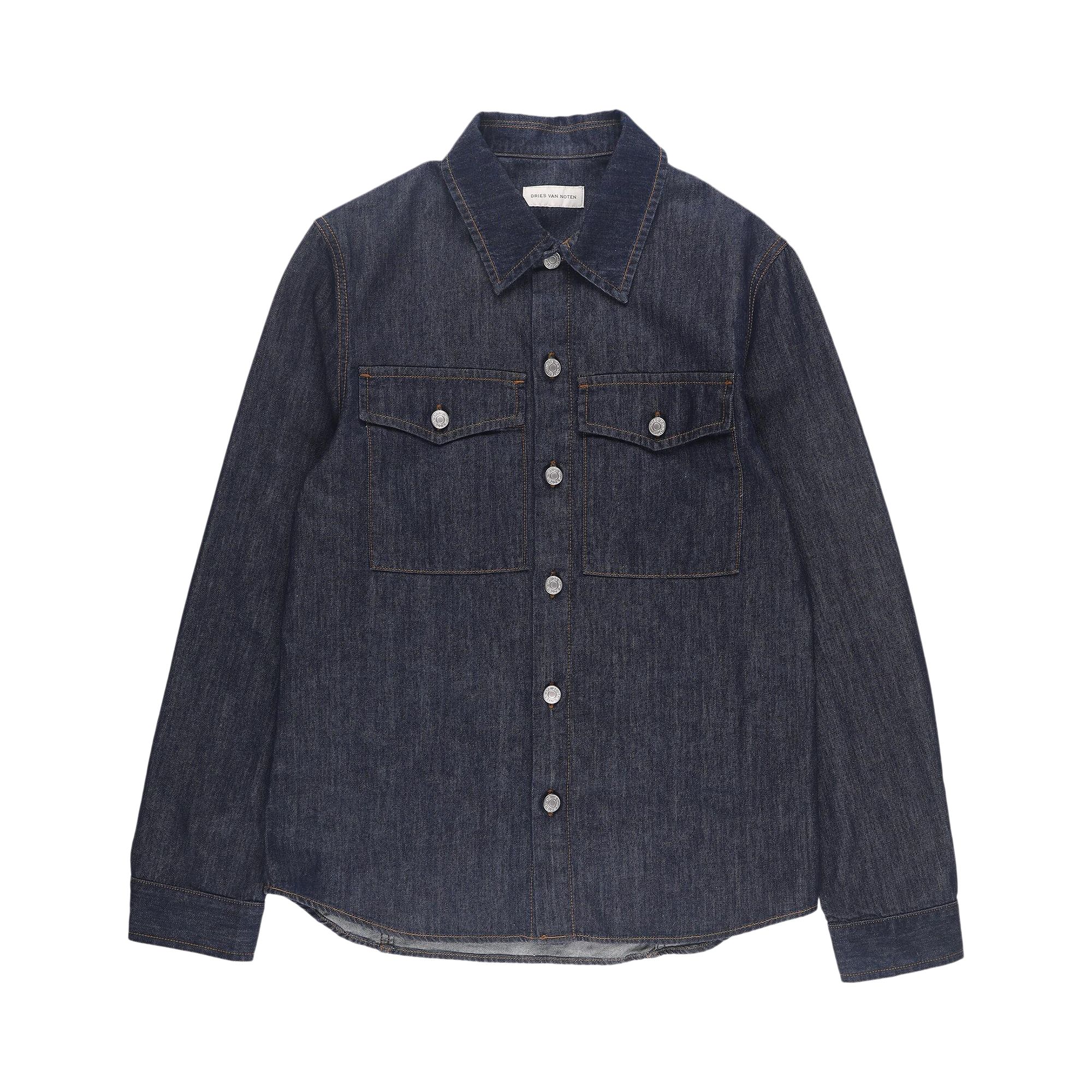 Pre-owned Dries Van Noten Cyril Denim Shirt 'indigo' | Blue | Men's Size 48