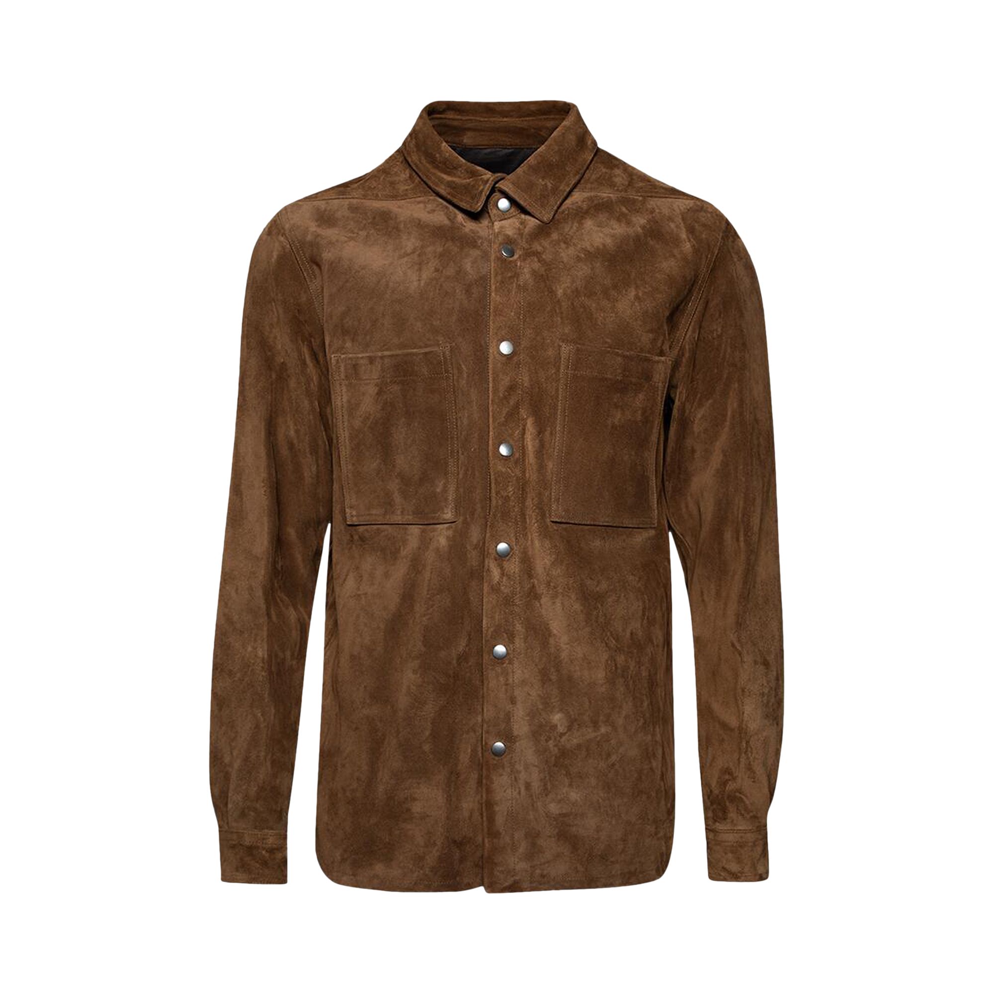 Pre-owned Rick Owens Suede Outershirt 'chestnut' | Brown | Men's Size 50
