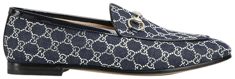 Gucci Wmns GG Jordaan Loafer Blue Denim Crystal