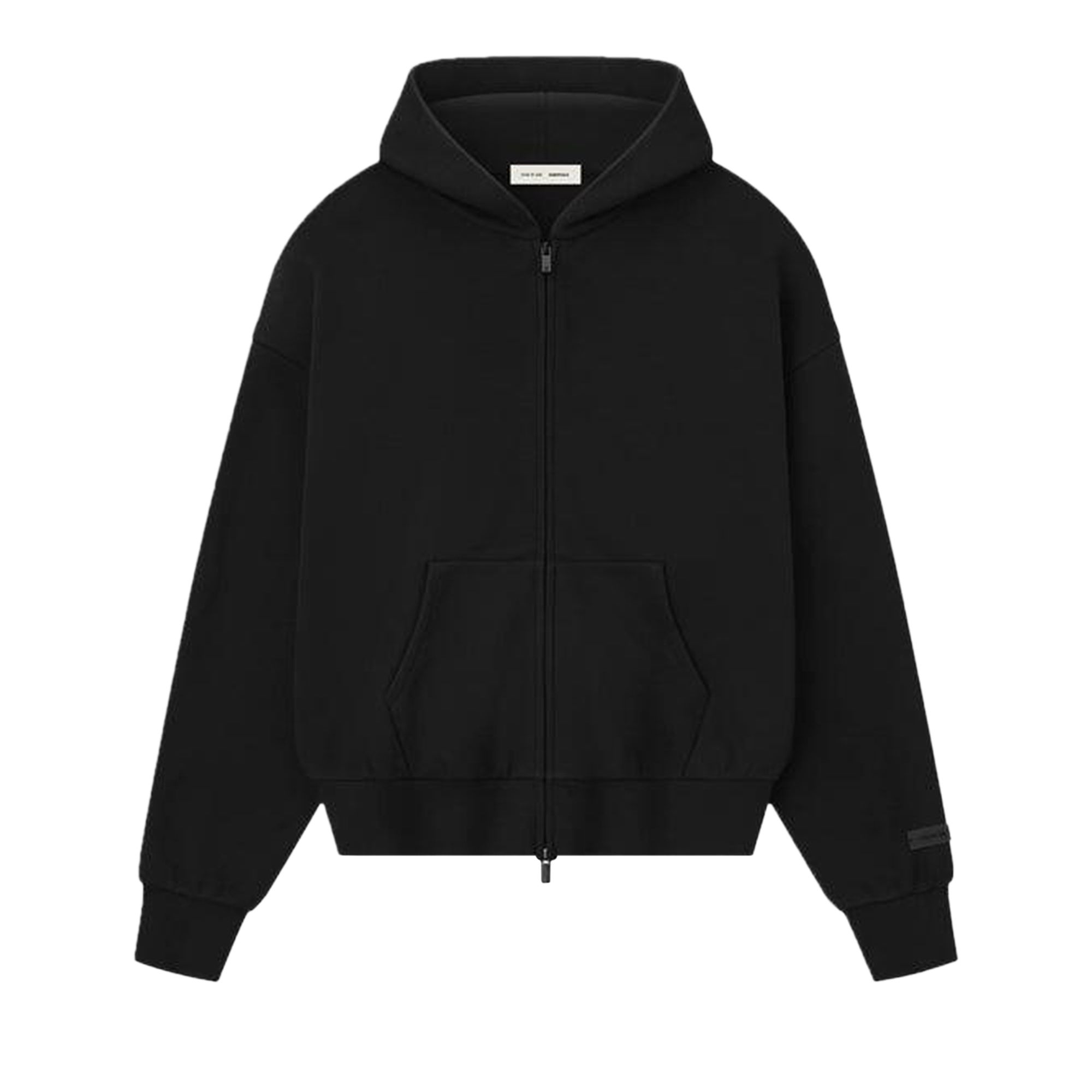Pre-owned Essentials Fear Of God Classic Full Zip Hoodie 'jet Black' | Men's Size Xl