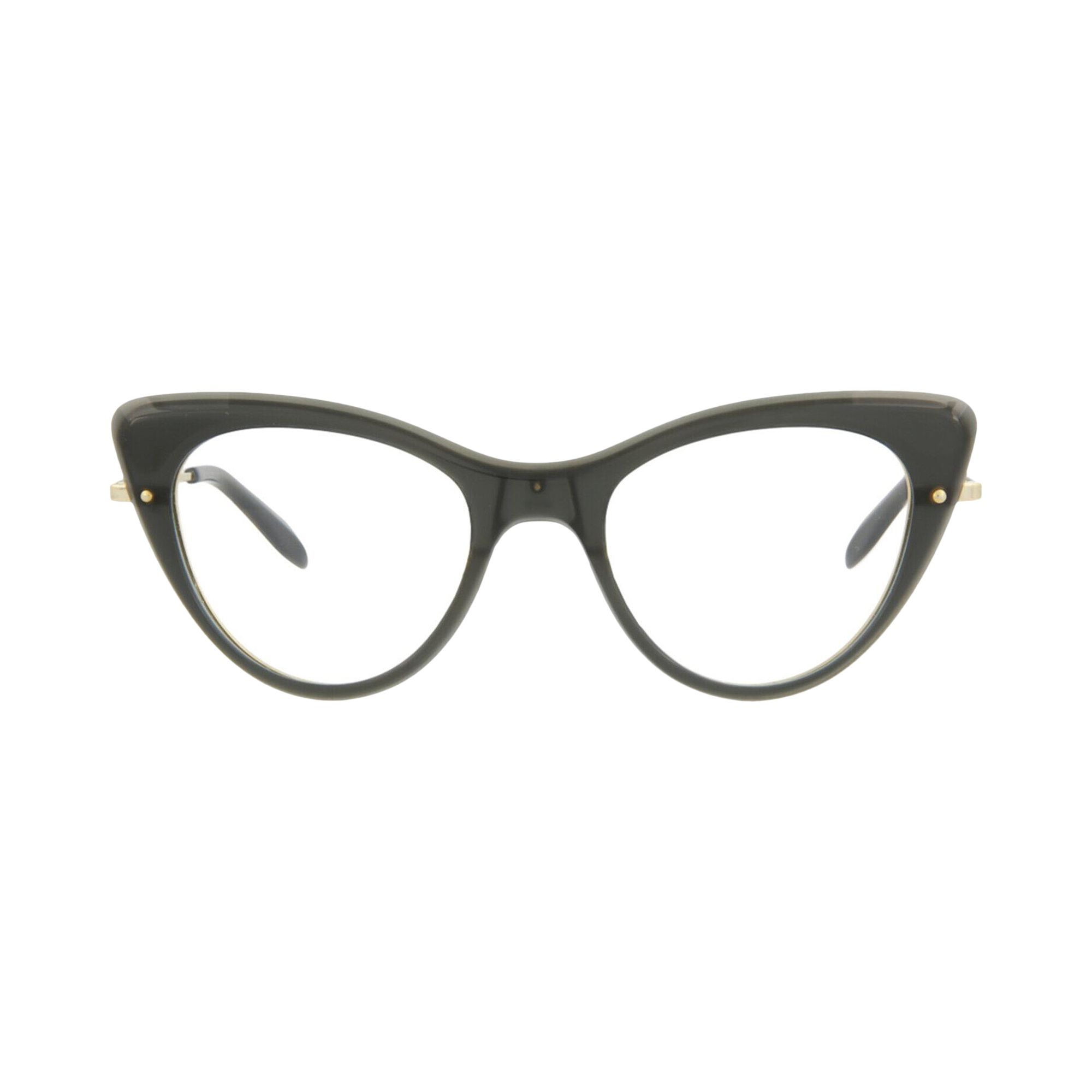 Pre-owned Alexander Mcqueen Cat Eye-frame Acetate Optical Frames 'grey Gold Transparent' | Women's Size Onesiz In Gray