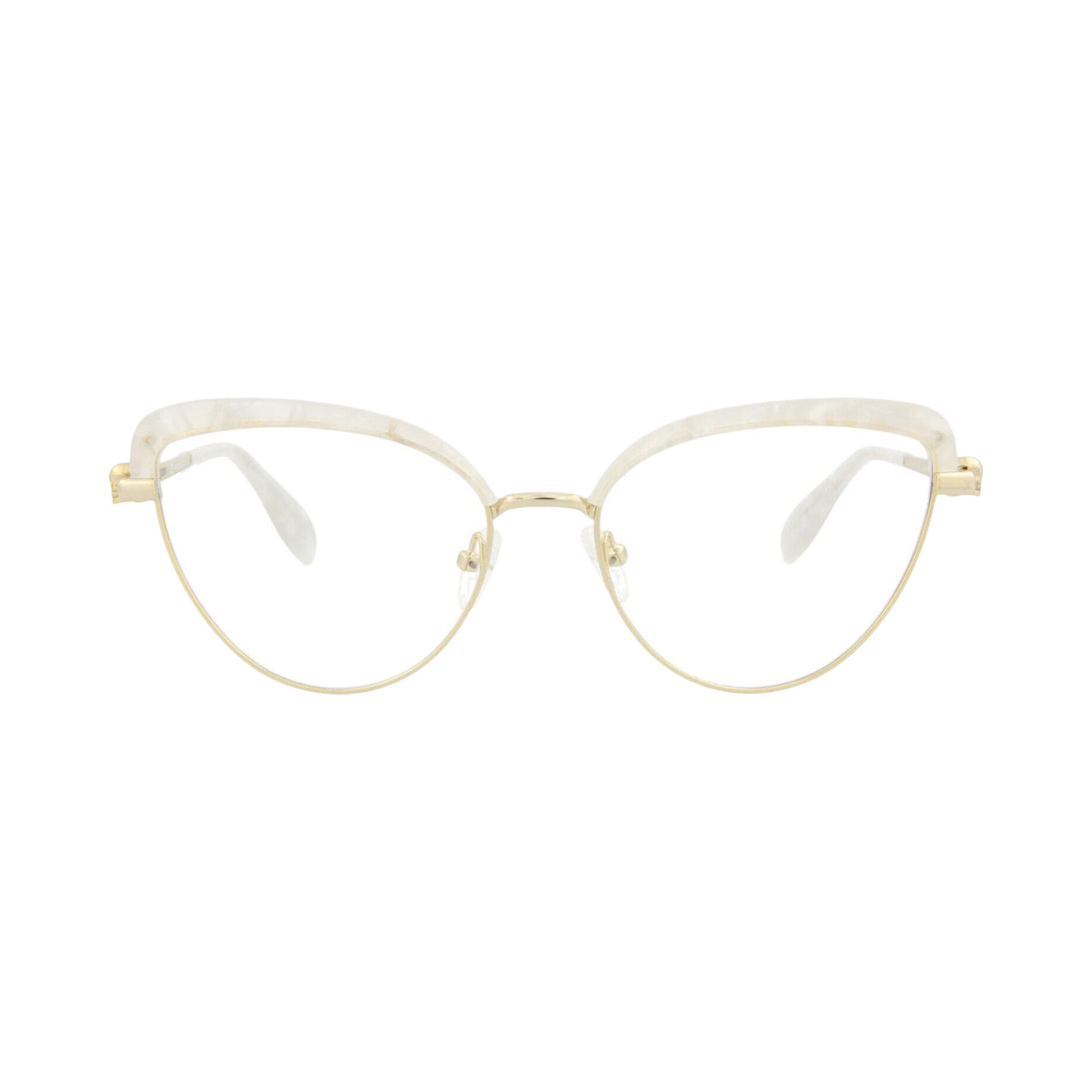 Pre-owned Alexander Mcqueen Cat Eye-frame Metal Optical Frames 'gold Transparent' | Women's Size Onesize