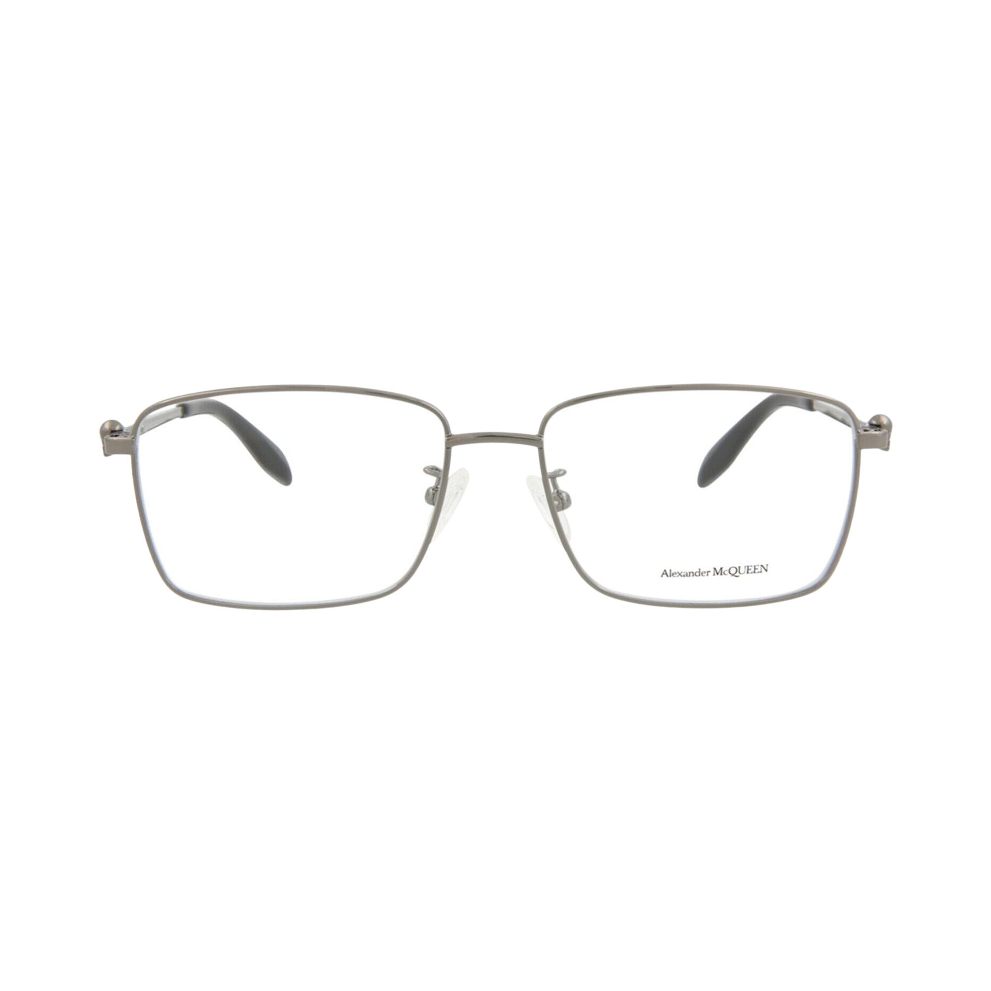 Pre-owned Alexander Mcqueen Square-frame Metal Optical Frames 'ruthenium Transparent' | Multi-color | Men's Si
