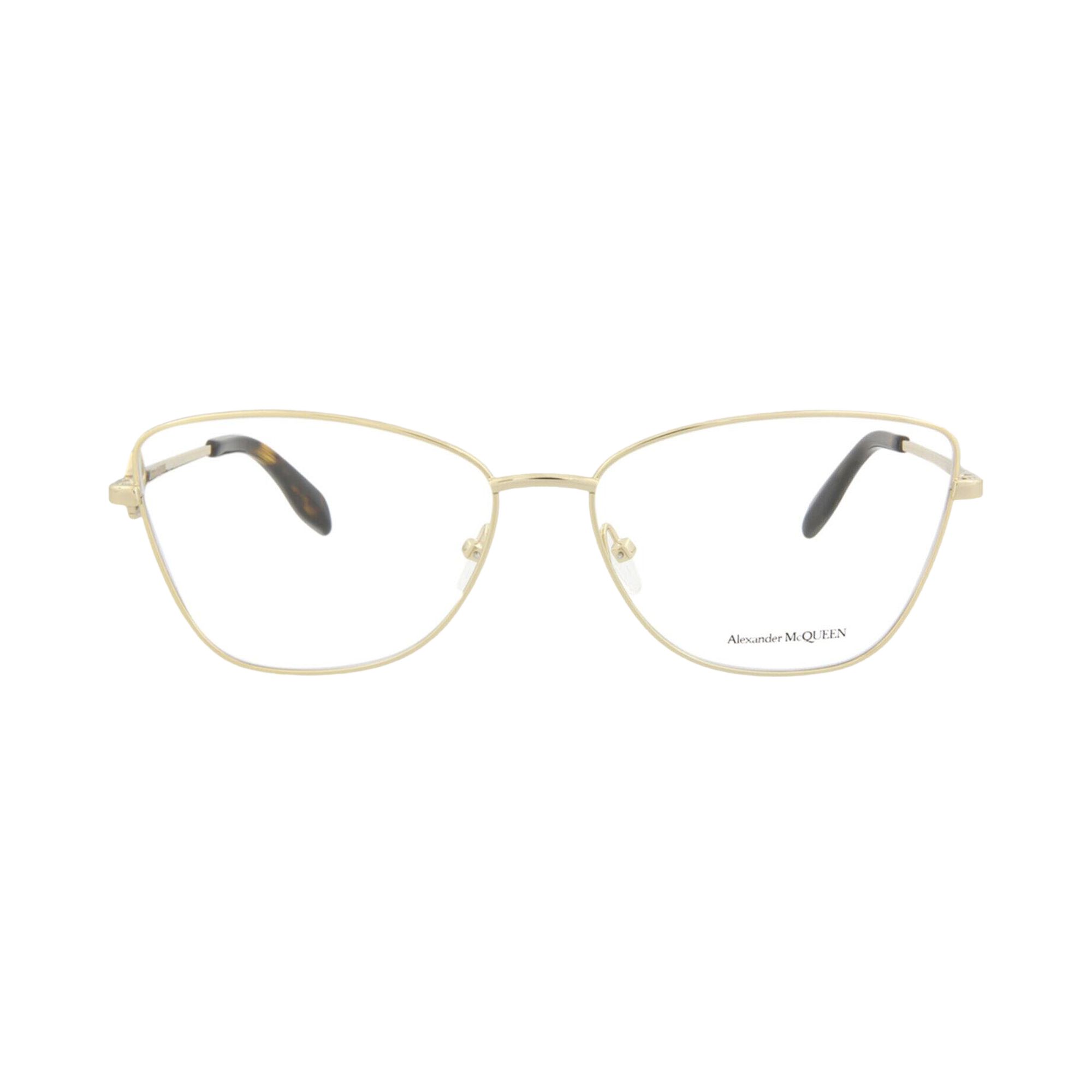 Pre-owned Alexander Mcqueen Cat Eye-frame Metal Optical Frames 'gold Transparent' | Women's Size Onesize