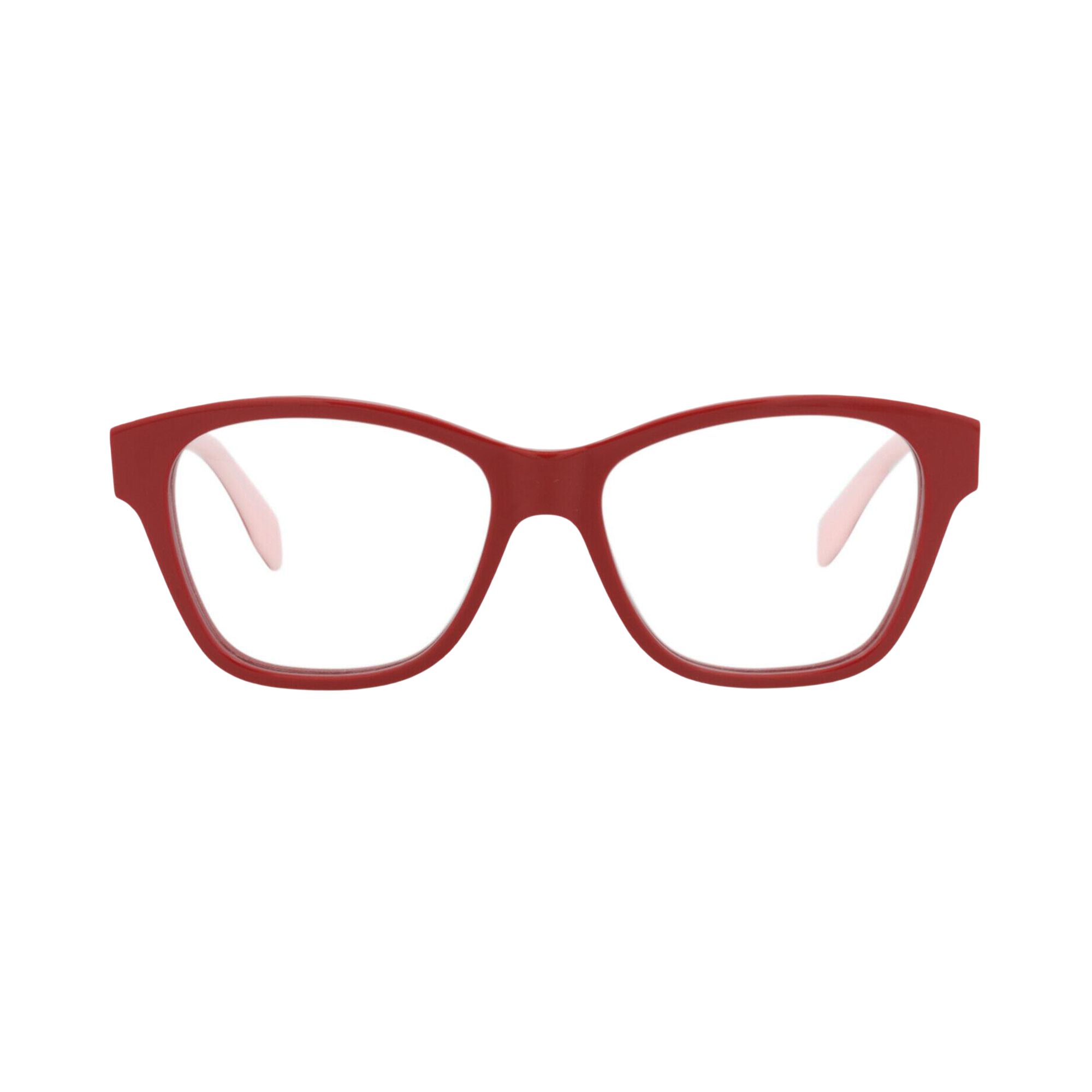 Pre-owned Alexander Mcqueen Square-frame Acetate Optical Frames 'red Transparent' | Women's Size Onesize