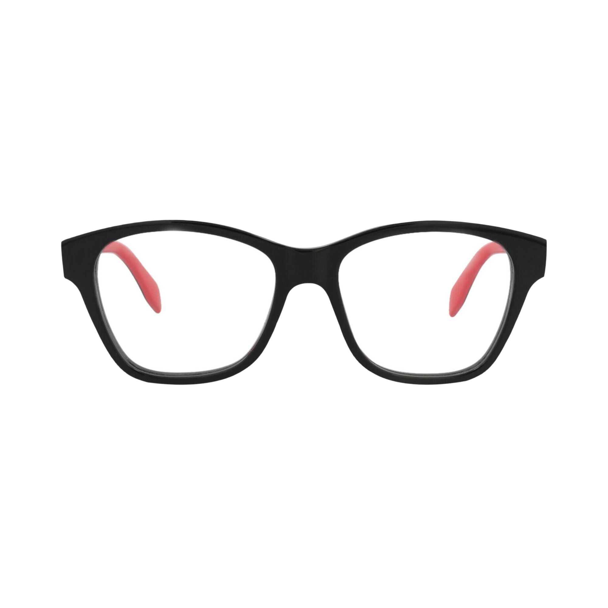 Pre-owned Alexander Mcqueen Square-frame Acetate Optical Frames 'black Transparent' | Women's Size Onesize