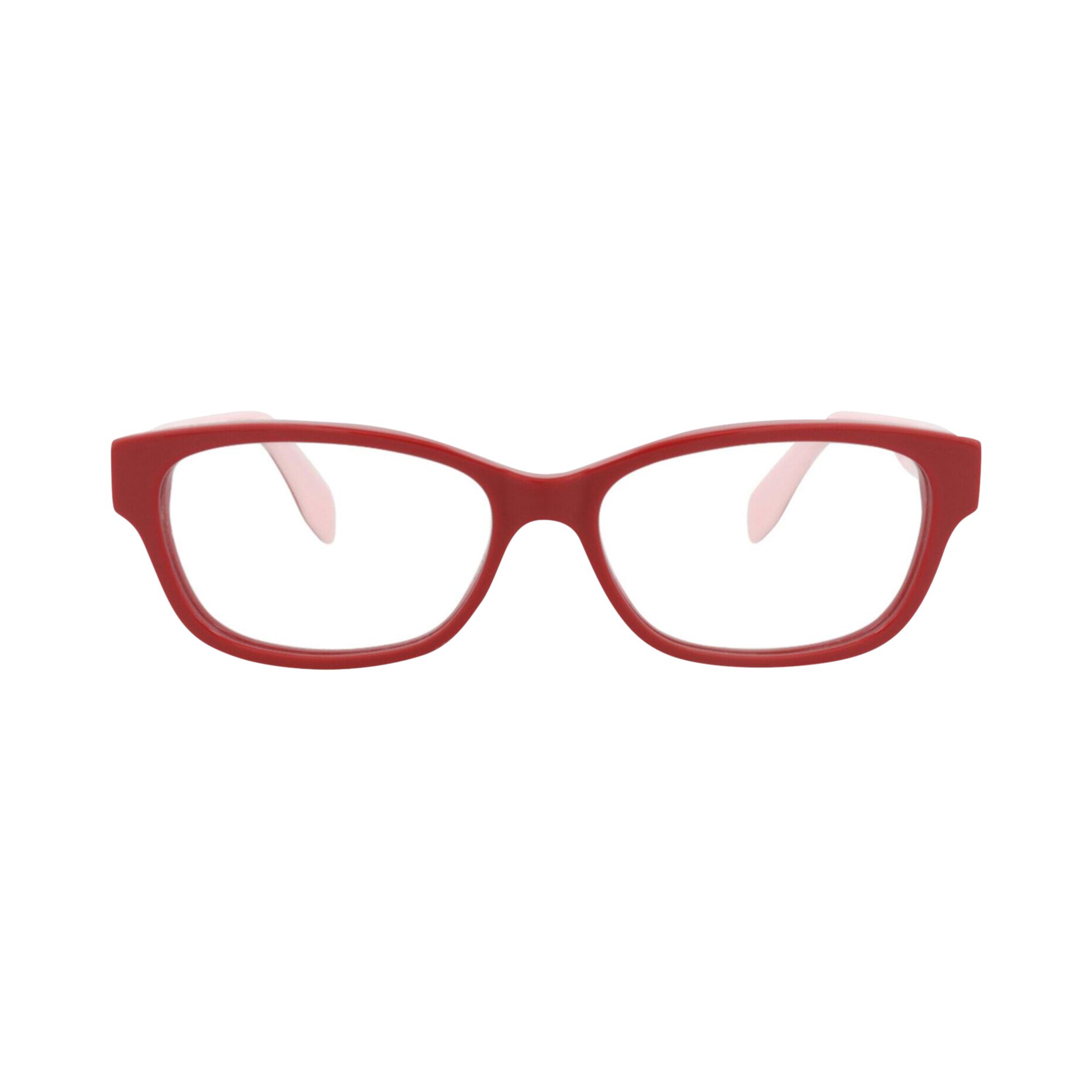 Pre-owned Alexander Mcqueen Square-frame Acetate Optical Frames 'red Transparent' | Women's Size Onesize
