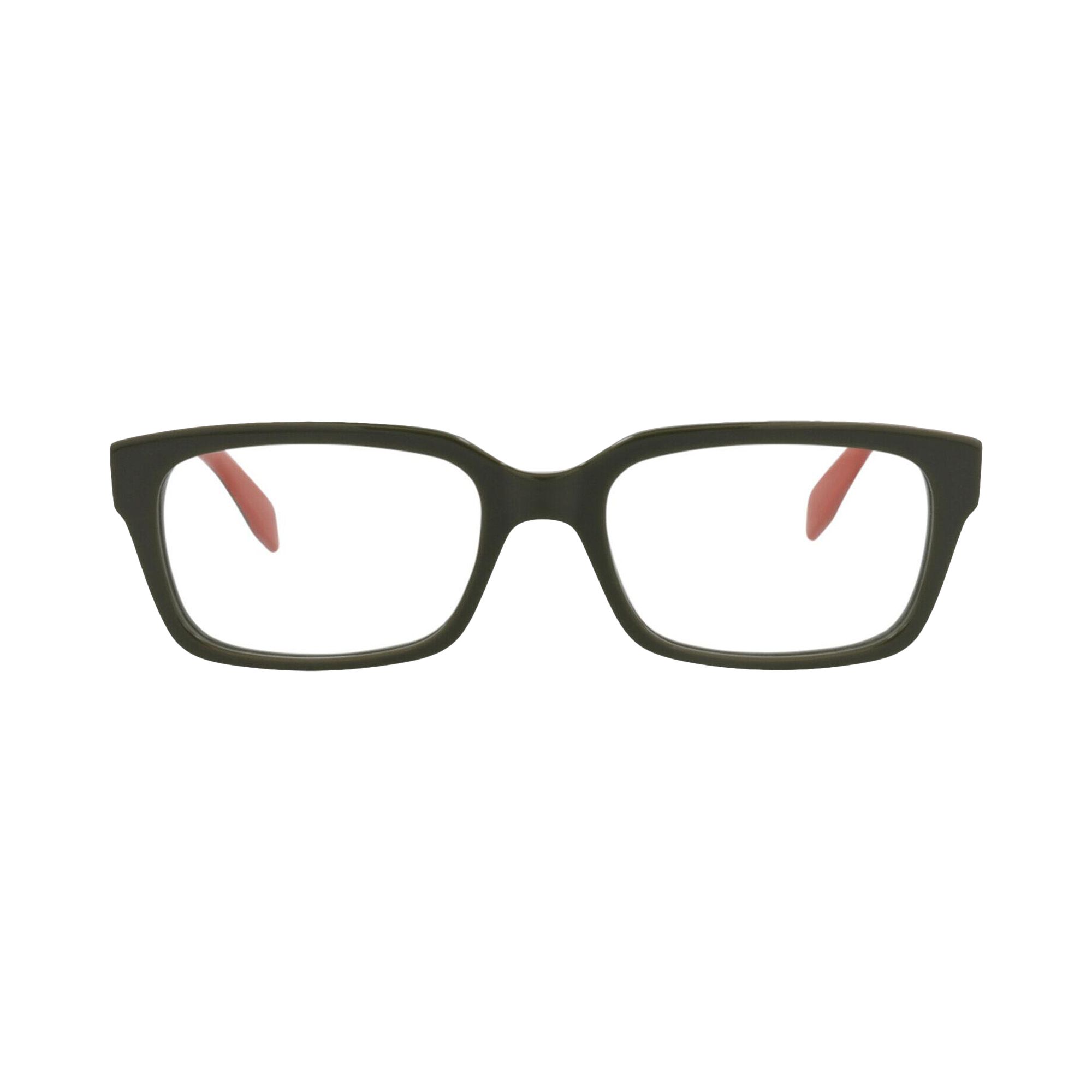 Pre-owned Alexander Mcqueen Square-frame Acetate Optical Frames 'green Transparent' | Men's Size Onesize