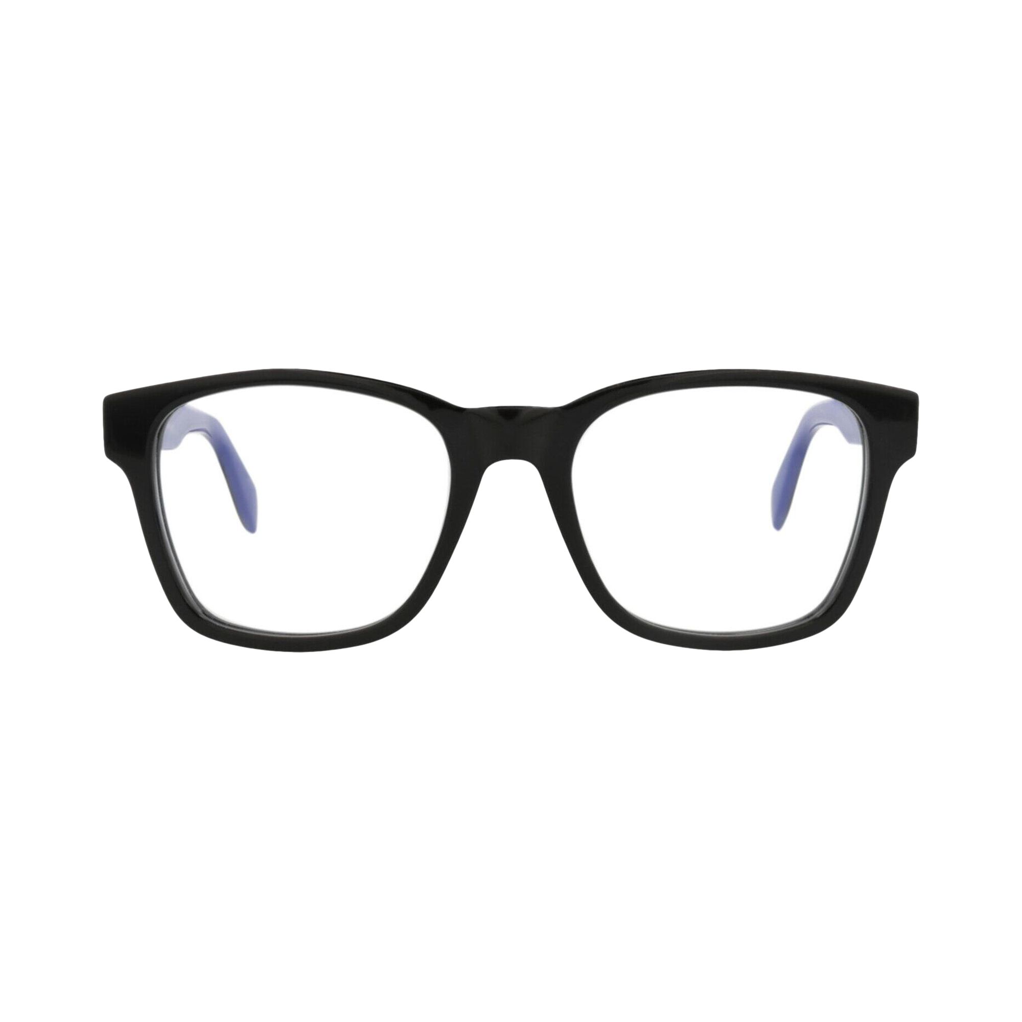 Pre-owned Alexander Mcqueen Square-frame Acetate Optical Frames 'black Transparent' | Men's Size Onesize