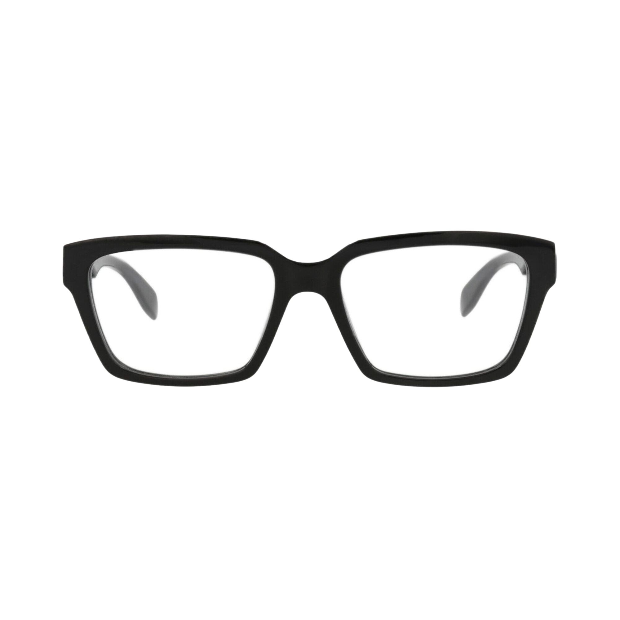 Pre-owned Alexander Mcqueen Square-frame Acetate Optical Frames 'black Transparent' | Men's Size Onesize