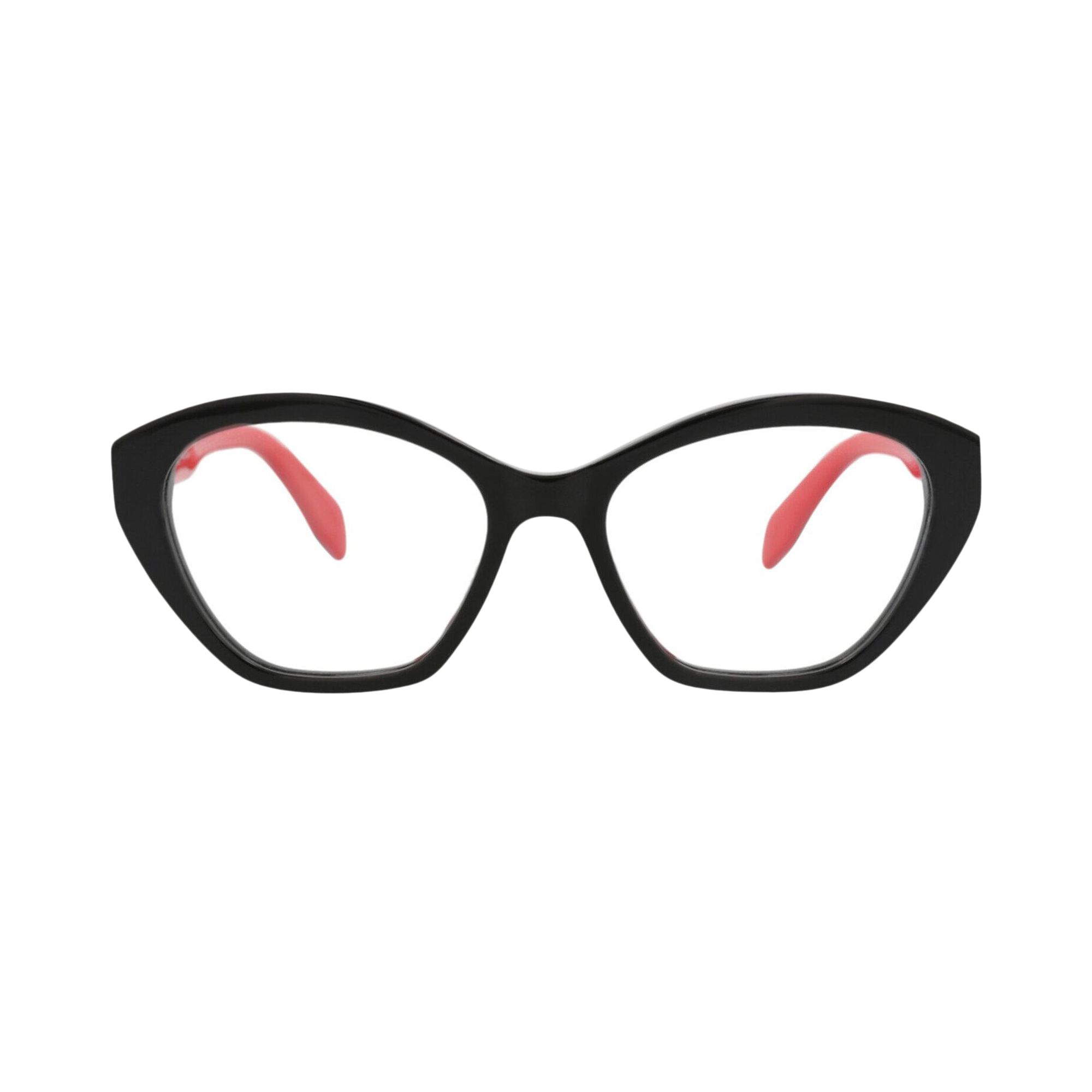 Pre-owned Alexander Mcqueen Cat Eye-frame Acetate Optical Frames 'black Transparent' | Women's Size Onesize