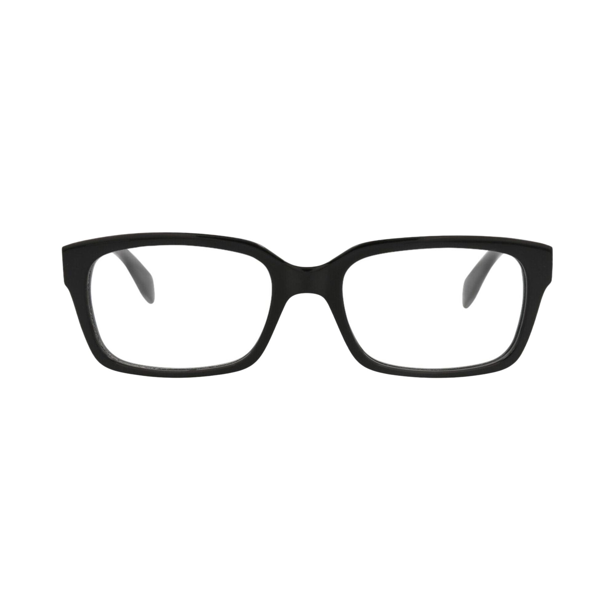 Pre-owned Alexander Mcqueen Square-frame Acetate Optical Frames 'black Transparent' | Men's Size Onesize