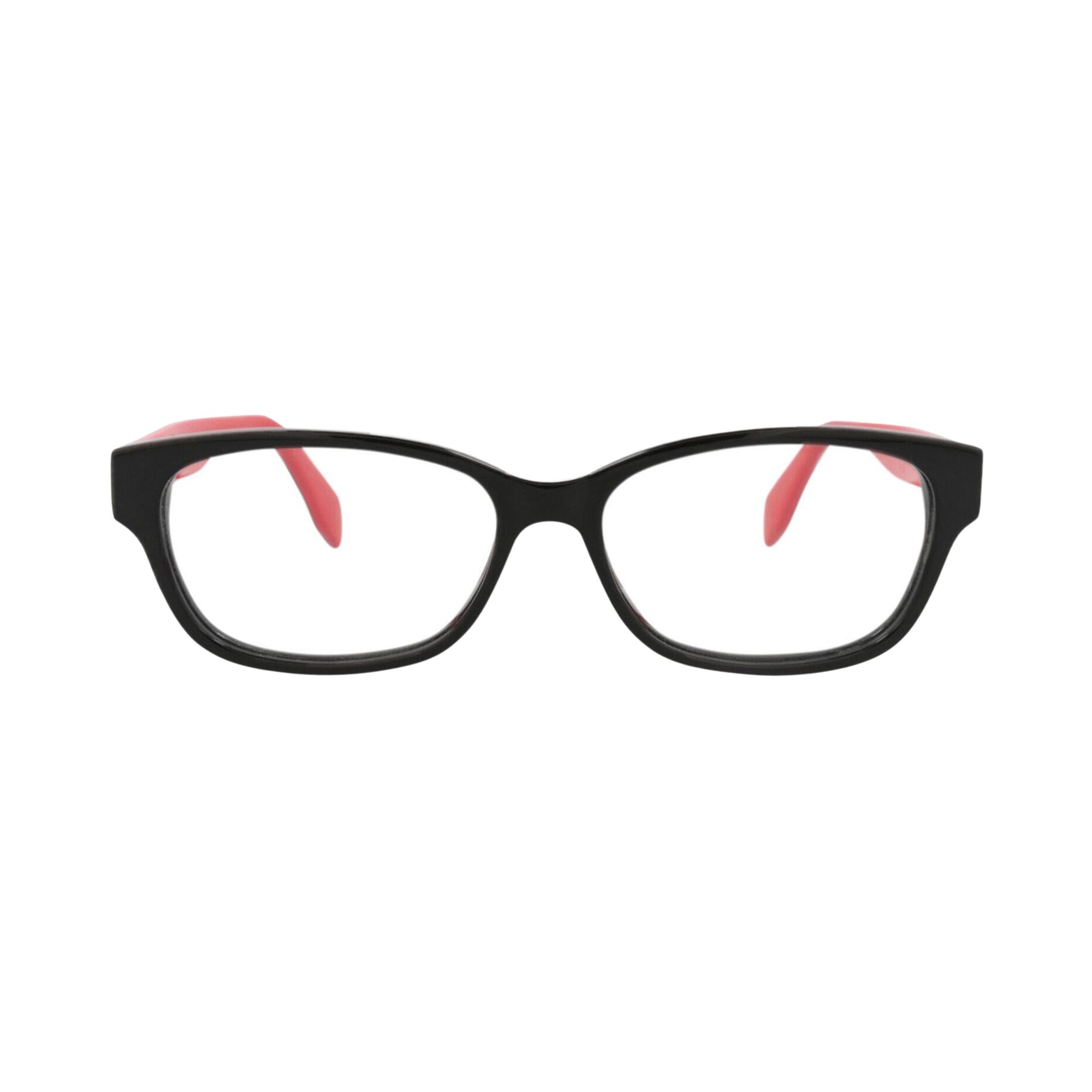 Pre-owned Alexander Mcqueen Square-frame Acetate Optical Frames 'black Transparent' | Women's Size Onesize