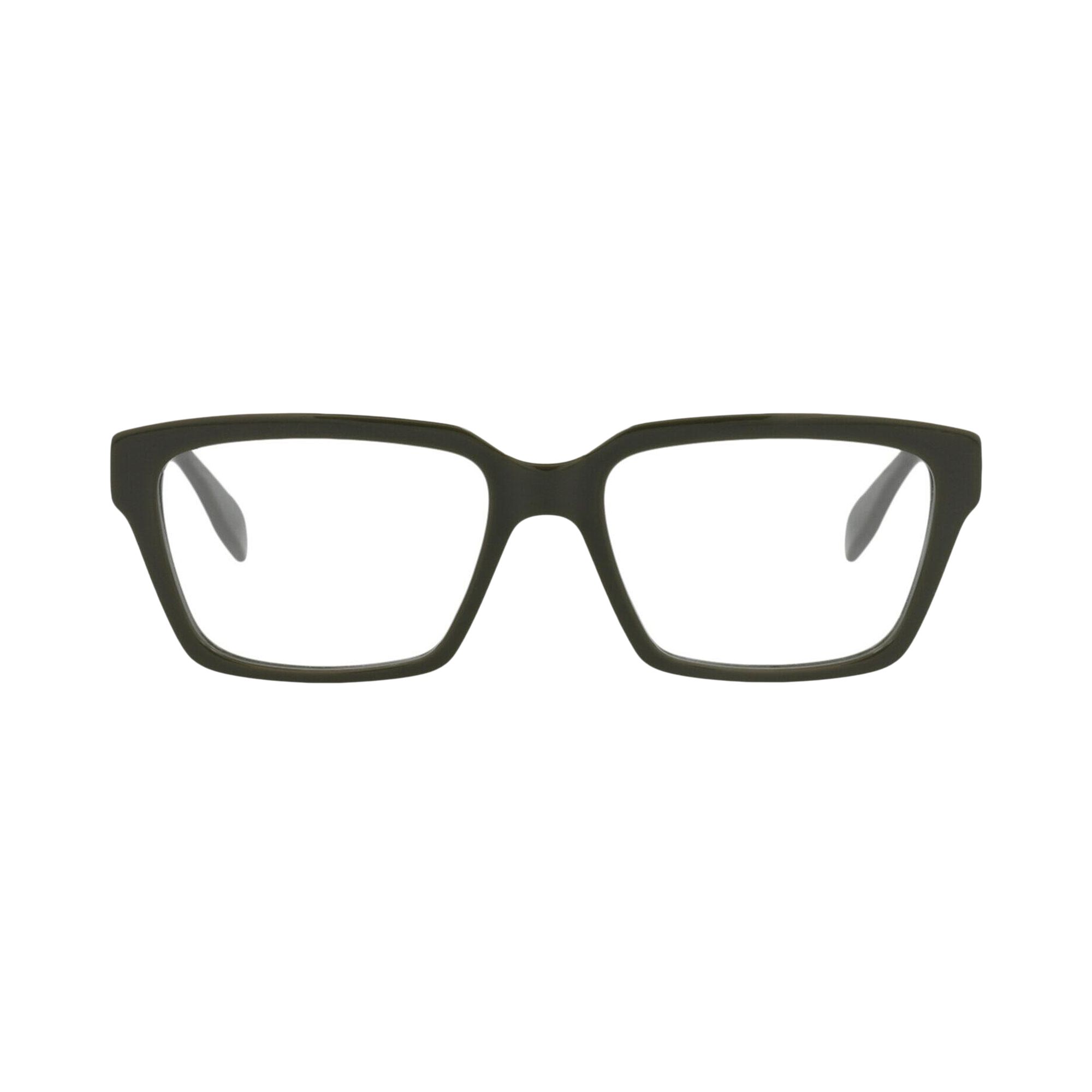 Pre-owned Alexander Mcqueen Square-frame Acetate Optical Frames 'green Transparent' | Men's Size Onesize
