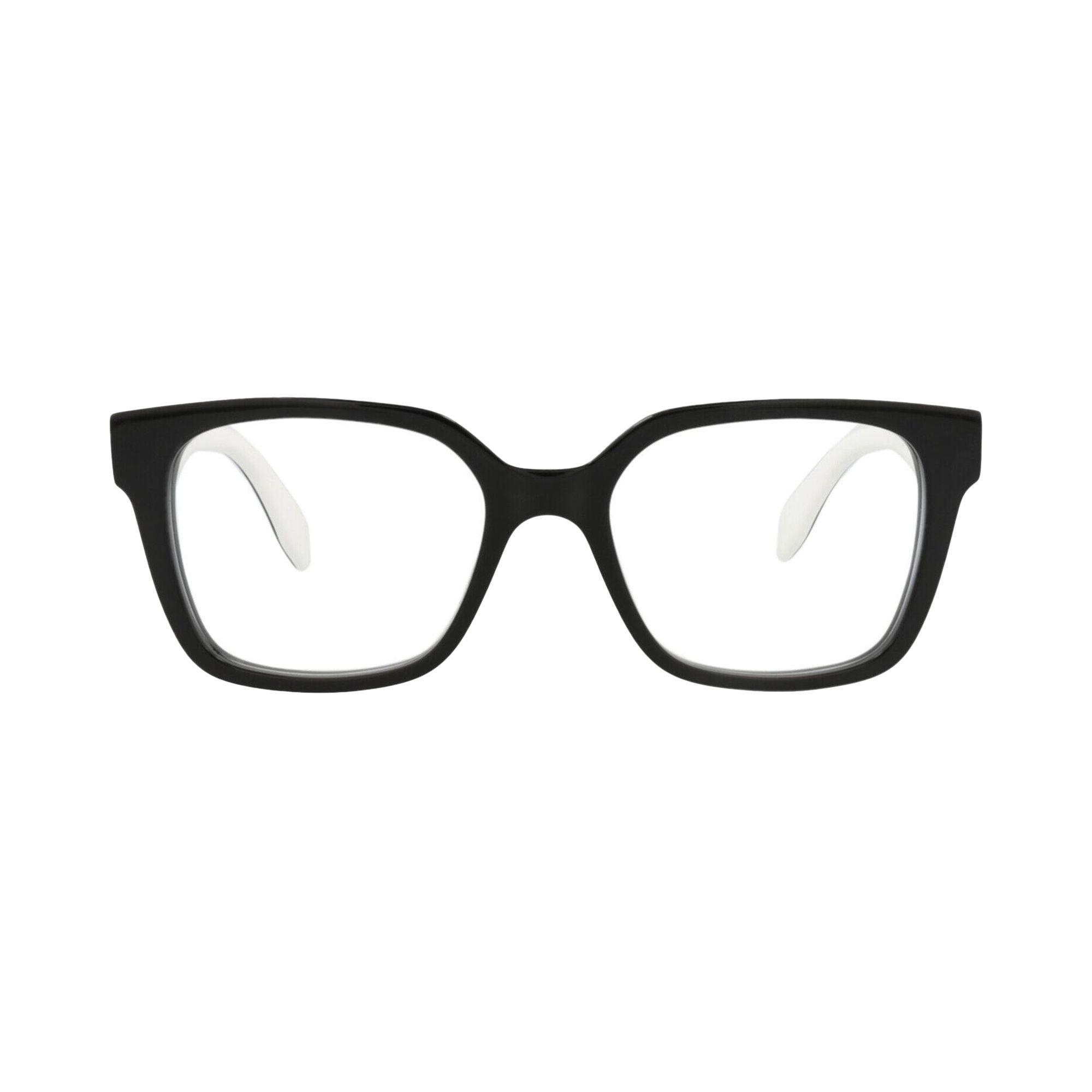 Pre-owned Alexander Mcqueen Square-frame Acetate Optical Frames 'black Transparent' | Men's Size Onesize
