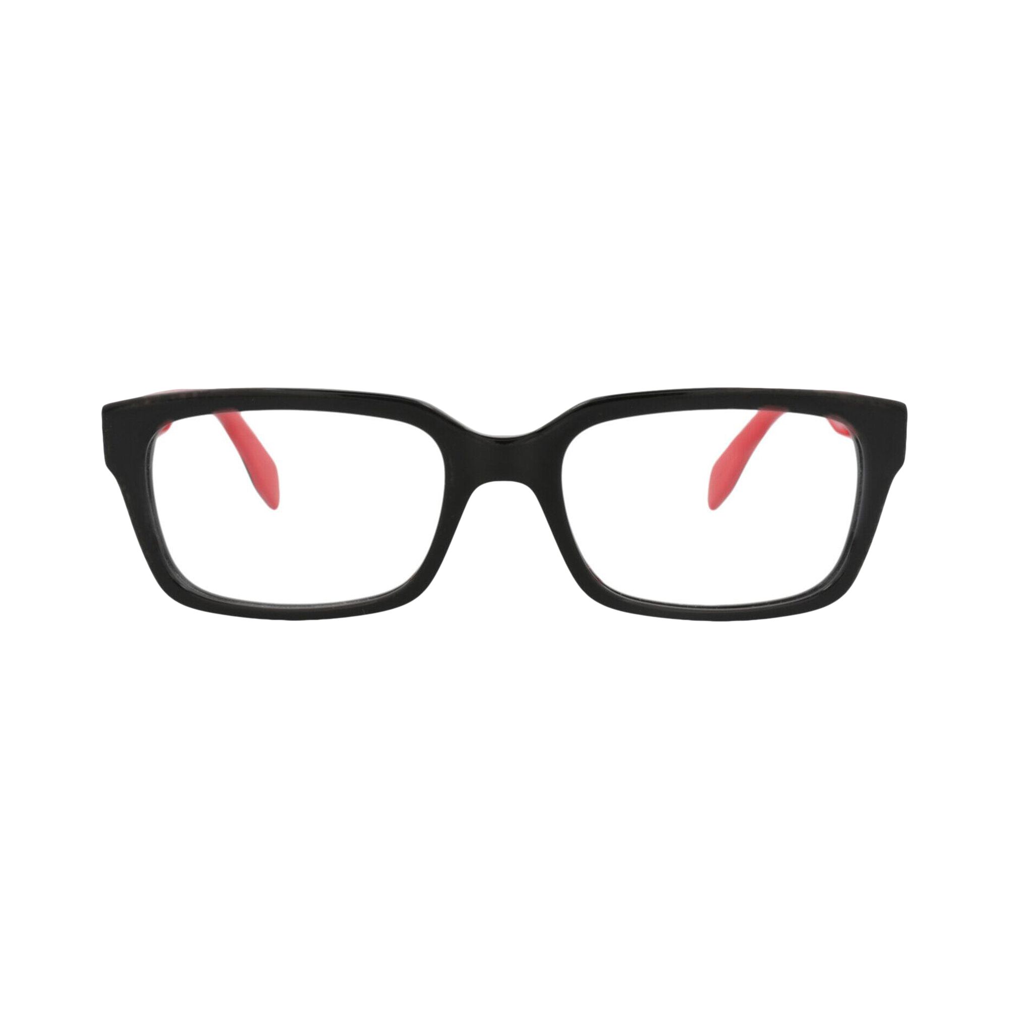Pre-owned Alexander Mcqueen Square-frame Acetate Optical Frames 'black Transparent' | Men's Size Onesize