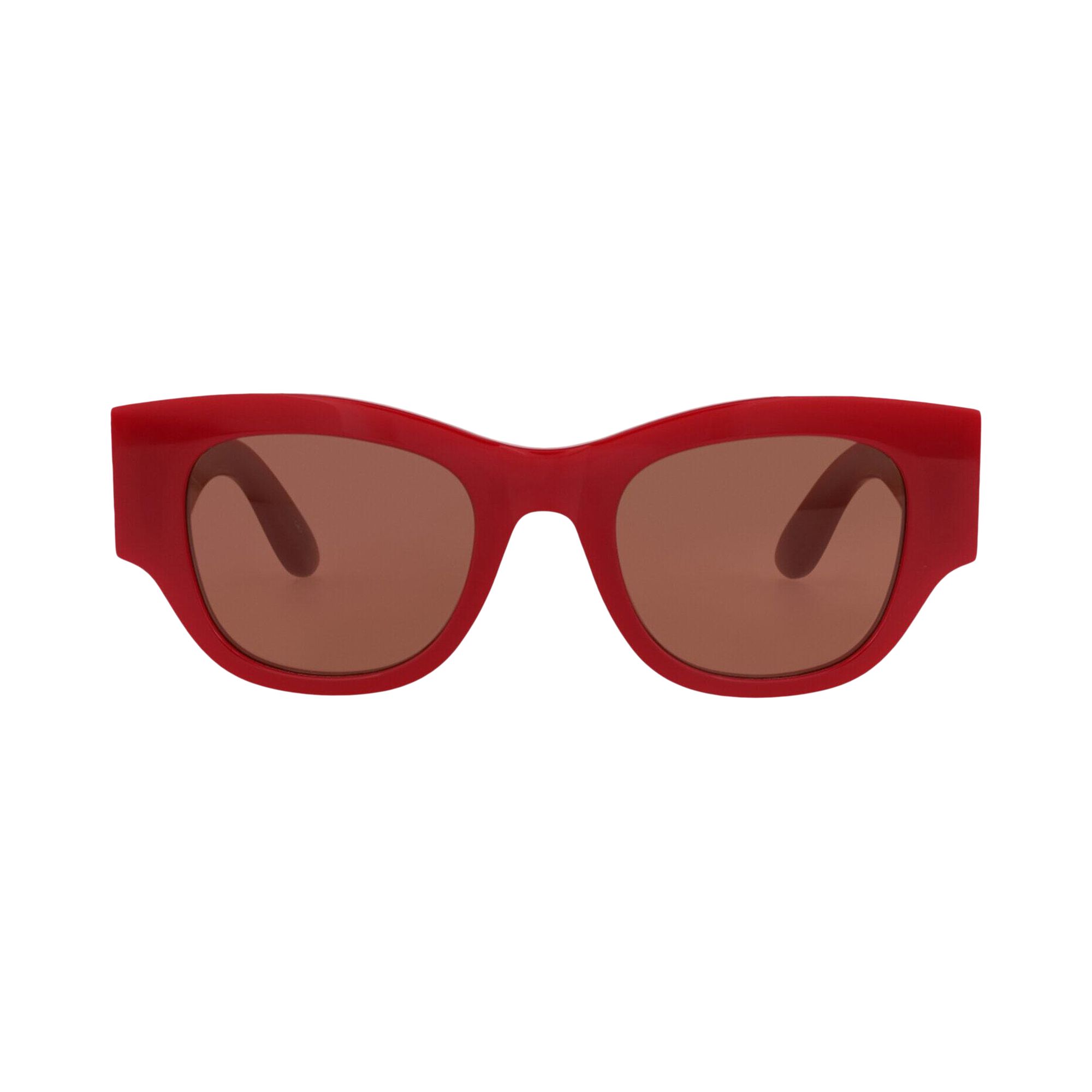 Pre-owned Alexander Mcqueen Square-frame Recycled Acetate Sunglasses 'red Brown' | Multi-color | Women's Size