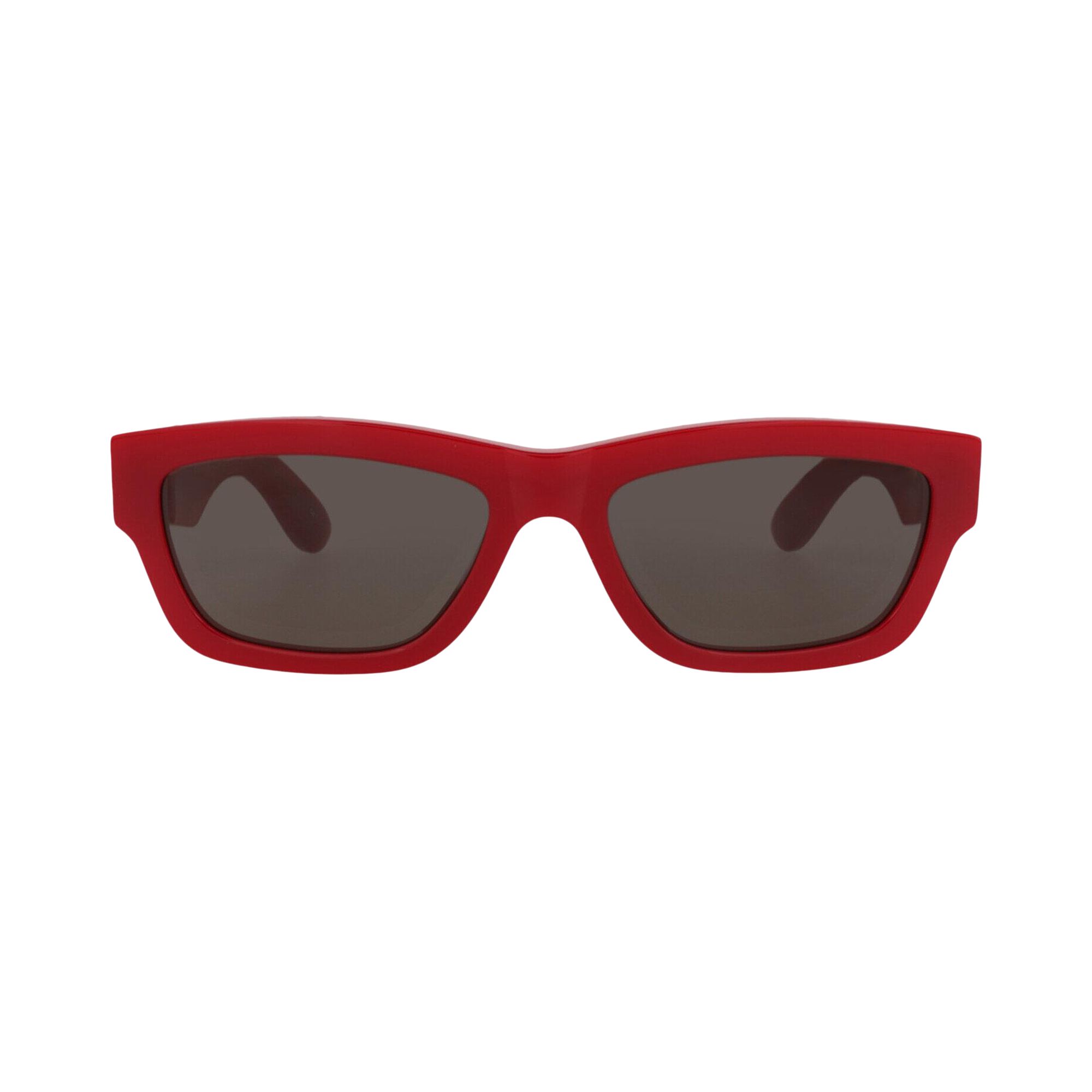 Pre-owned Alexander Mcqueen Square-frame Recycled Acetate Sunglasses 'red Grey' | Multi-color | Men's Size One