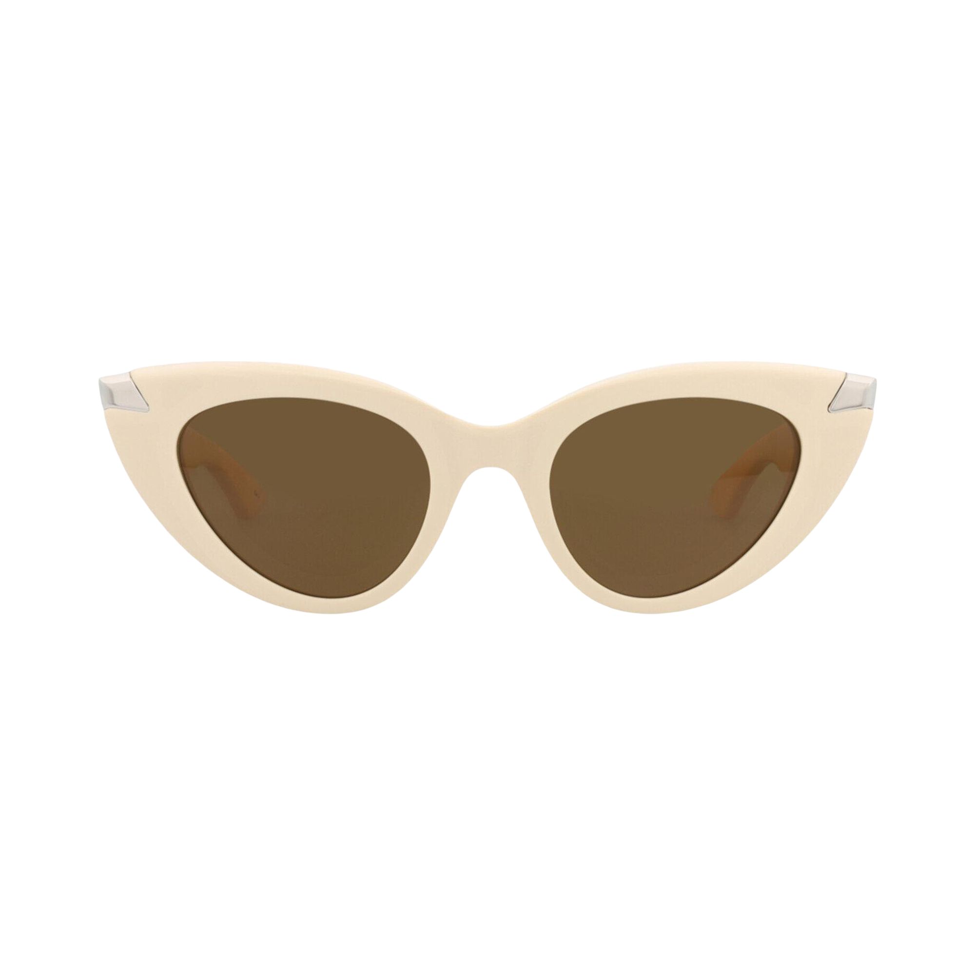 Pre-owned Alexander Mcqueen Cat Eye-frame Recycled Acetate Sunglasses 'ivory Brown' | Multi-color | Women's Si