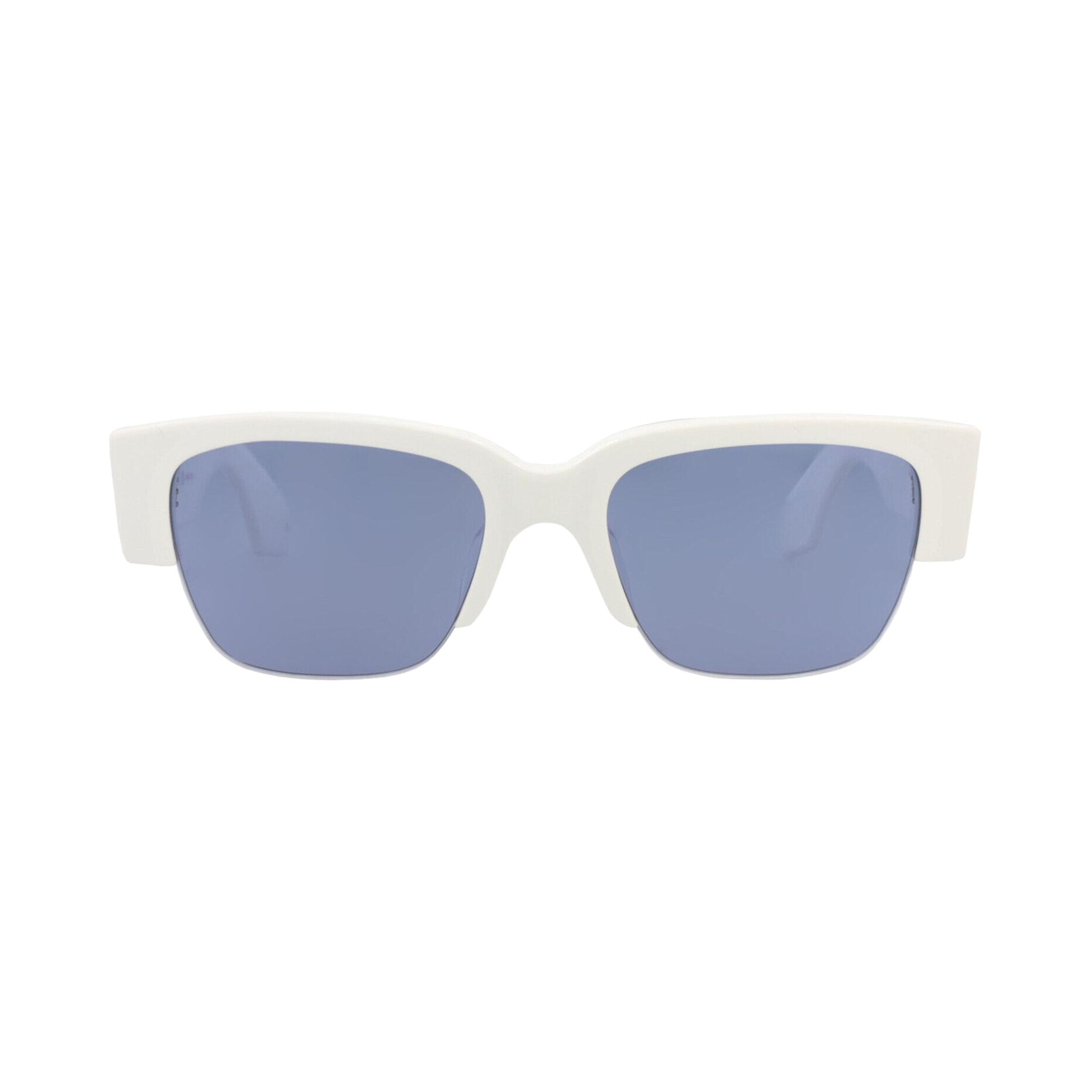 Pre-owned Alexander Mcqueen Square-frame Recycled Acetate Sunglasses 'white Blue' | Multi-color | Men's Size O