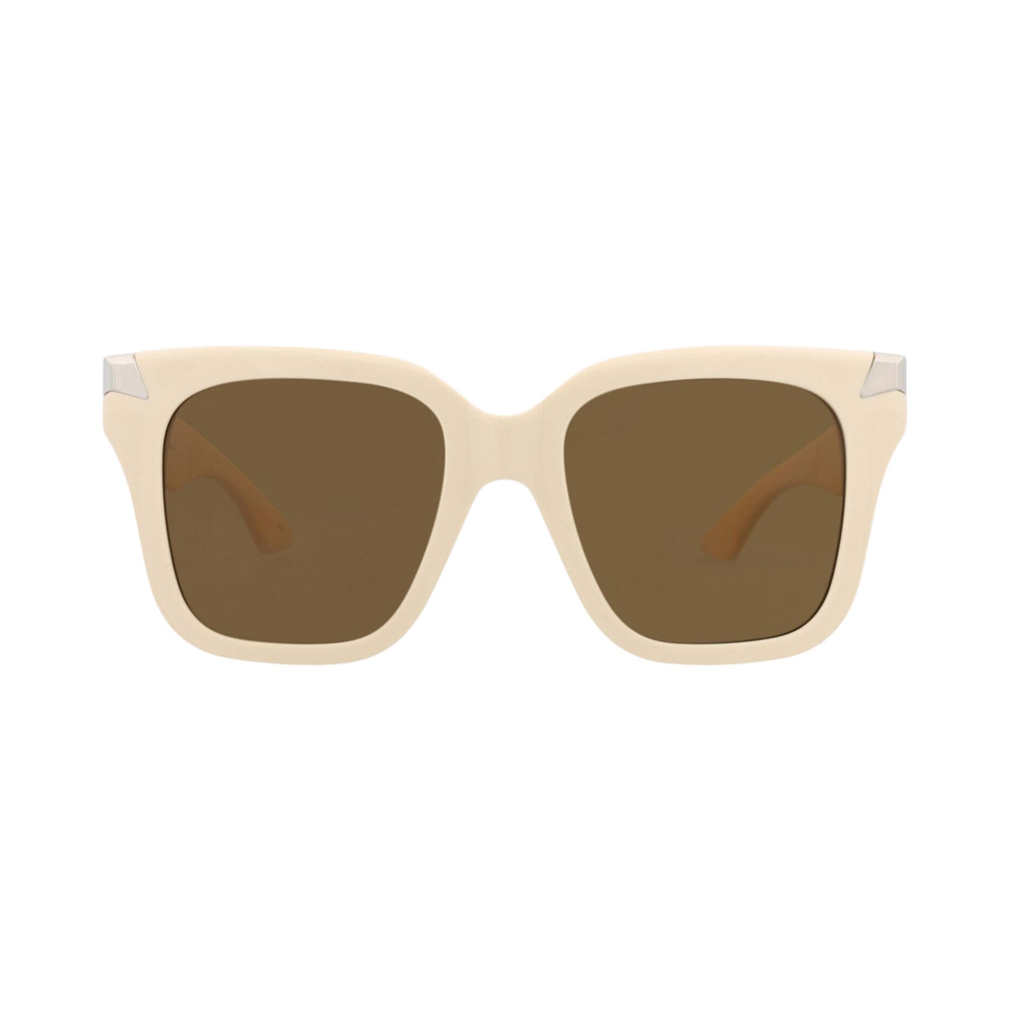 Pre-owned Alexander Mcqueen Square-frame Recycled Acetate Sunglasses 'ivory Brown' | Multi-color | Women's Siz