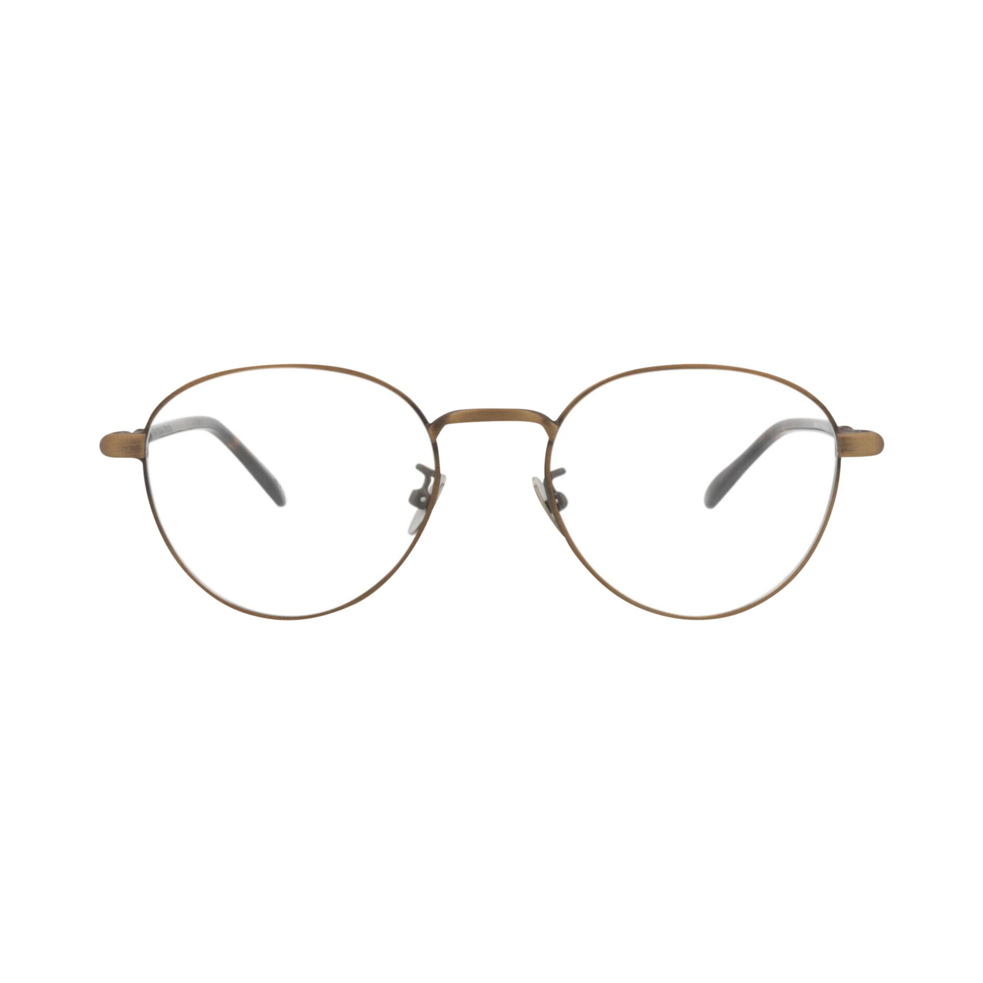 Pre-owned Bottega Veneta Round-frame Metal Optical Frames 'bronze Transparent' | Multi-color | Men's Size Ones