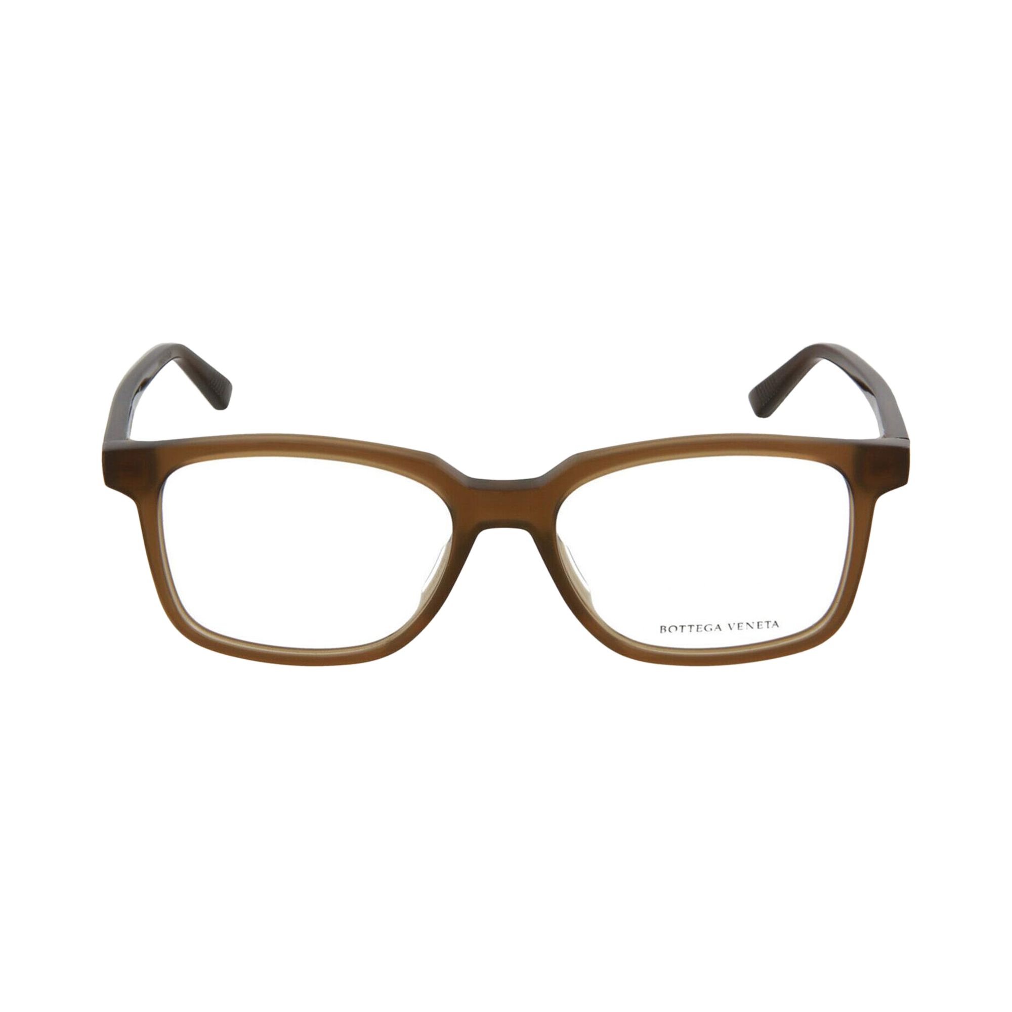 Pre-owned Bottega Veneta Square-frame Acetate Optical Frames 'brown Transparent' | Men's Size Onesize