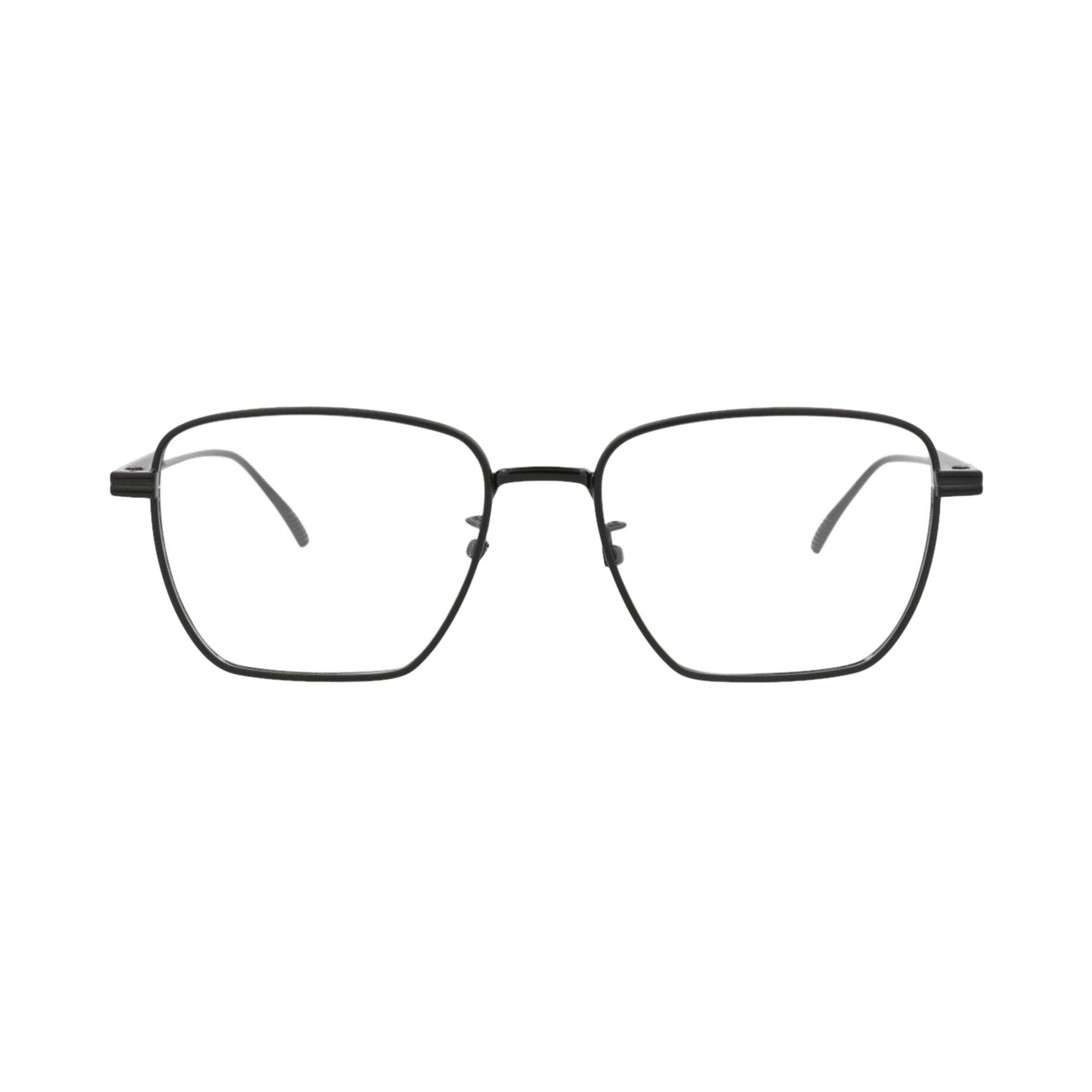 Pre-owned Bottega Veneta Square-frame Metal Optical Frames 'black Transparent' | Men's Size Onesize