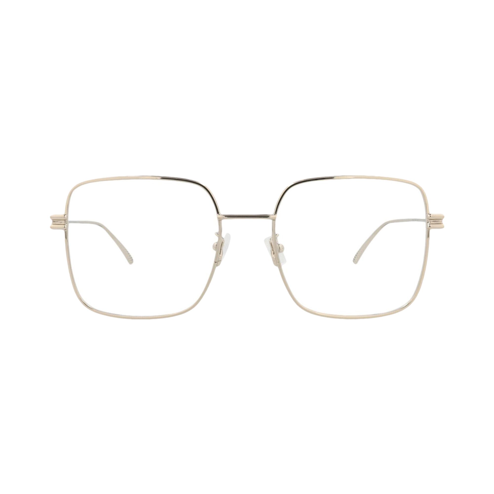 Pre-owned Bottega Veneta Square-frame Metal Optical Frames 'gold Transparent' | Women's Size Onesize