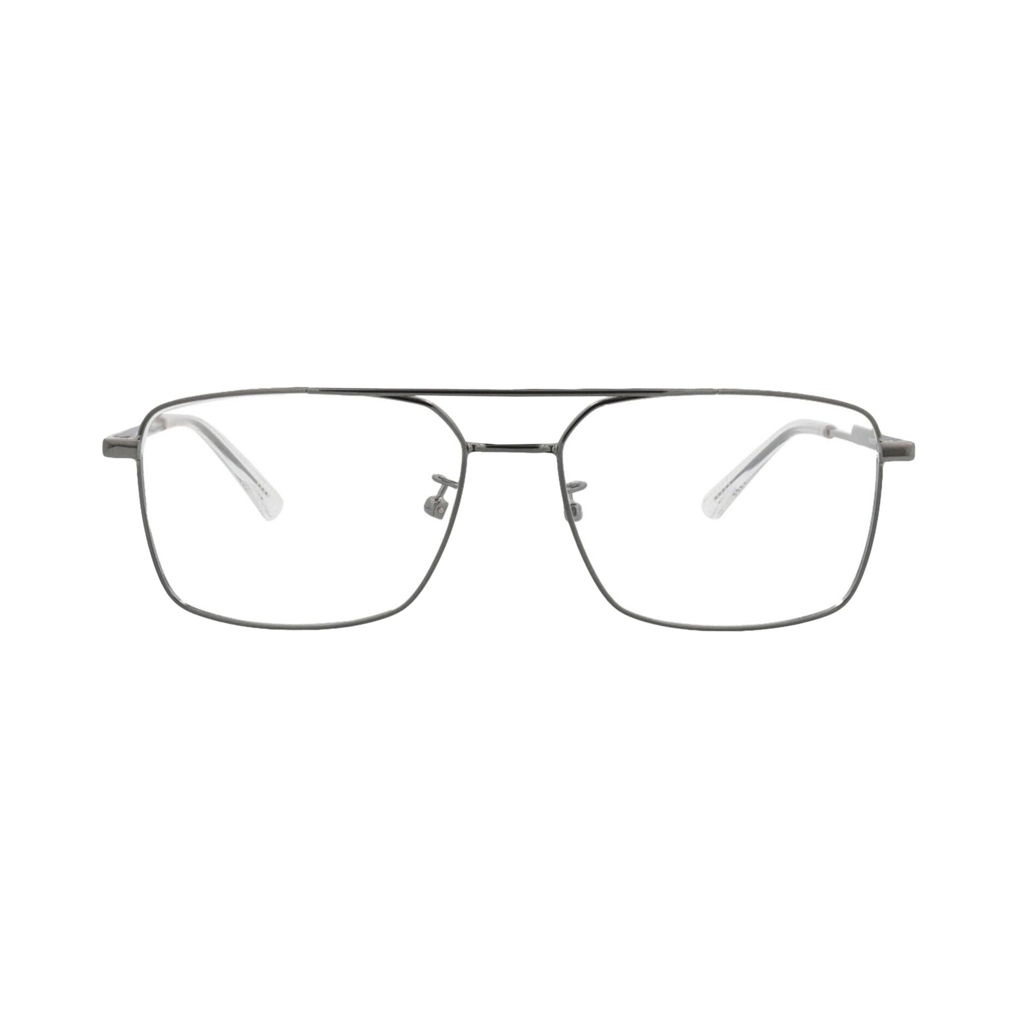 Pre-owned Bottega Veneta Square-frame Metal Optical Frames 'ruthenium Transparent' | Multi-color | Men's Size