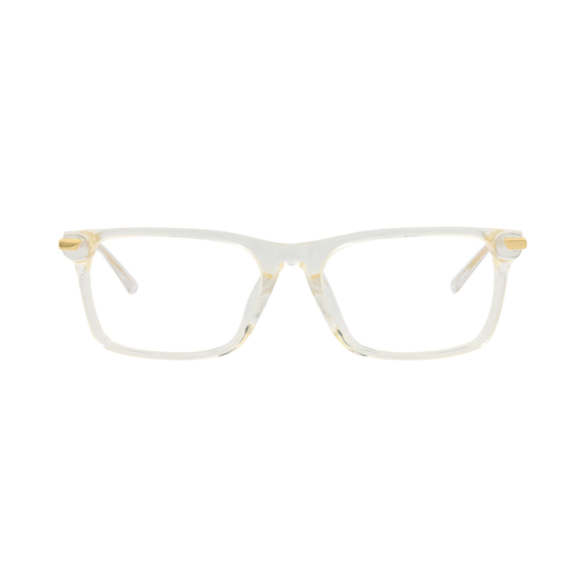 Pre-owned Bottega Veneta Square-frame Acetate Optical Frames 'beige Gold Transparent' | Multi-color | Men's Si