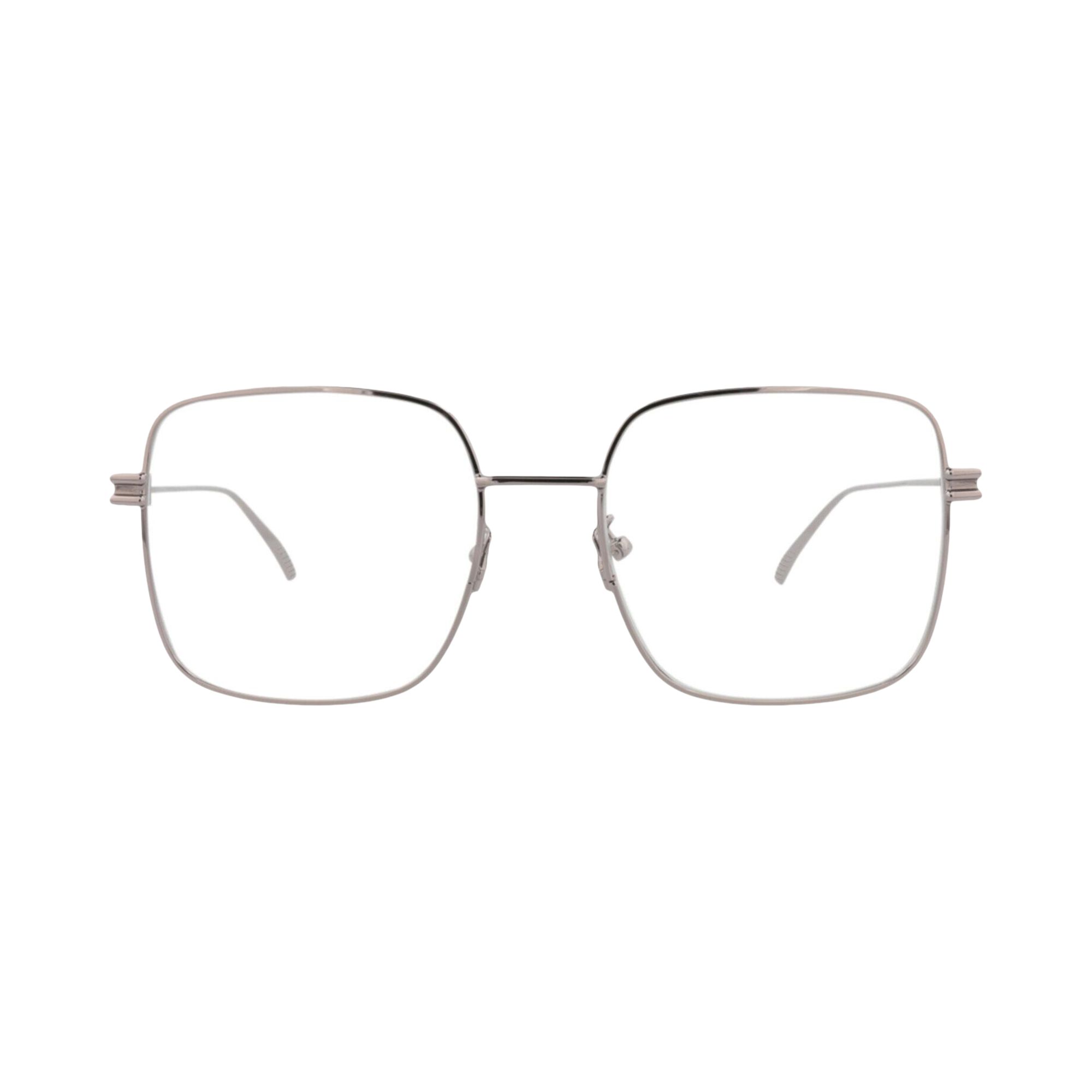 Pre-owned Bottega Veneta Square-frame Metal Optical Frames 'ruthenium Transparent' | Multi-color | Women's Siz