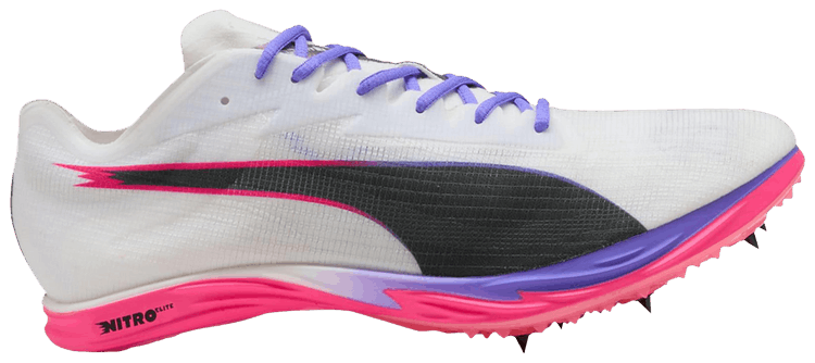 Puma evoSPEED Nitro Elite 3 Mid Distance White Fluro Pink