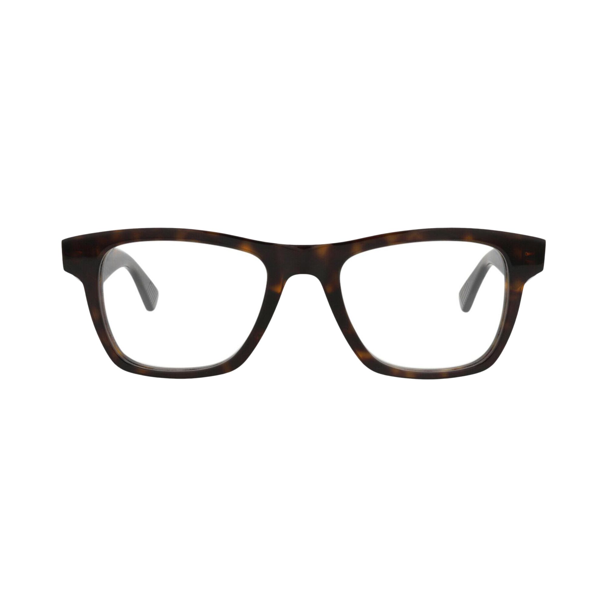 Pre-owned Bottega Veneta Square-frame Acetate Optical Frames 'havana Transparent' | Multi-color | Men's Size O