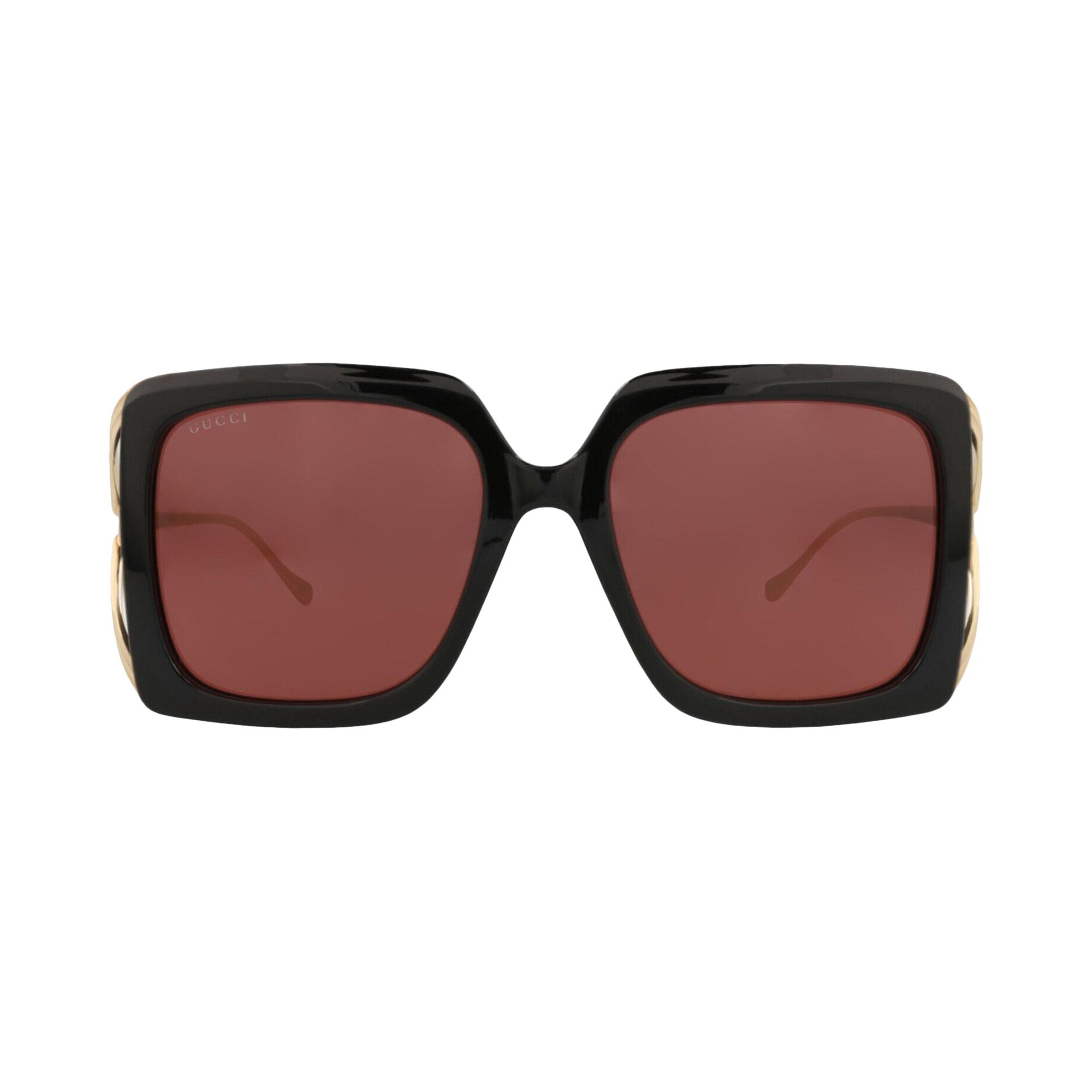 Pre-owned Gucci Square-frame Injection Sunglasses 'black Gold Red' | Multi-color | Women's Size Onesize