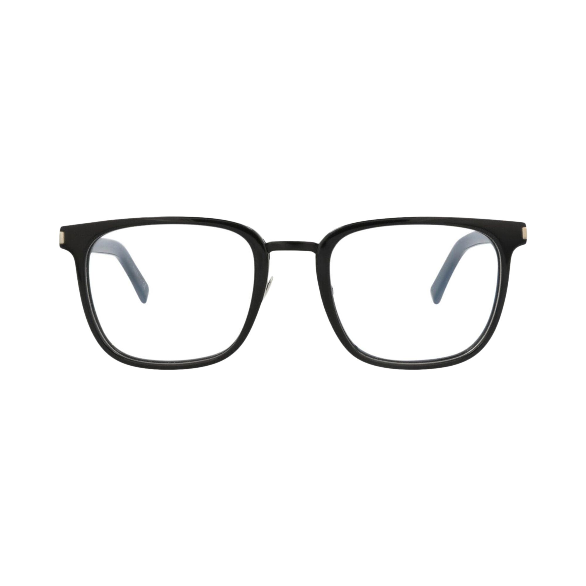 Pre-owned Saint Laurent Square-frame Acetate Optical Frames 'black Transparent' | Men's Size Onesize