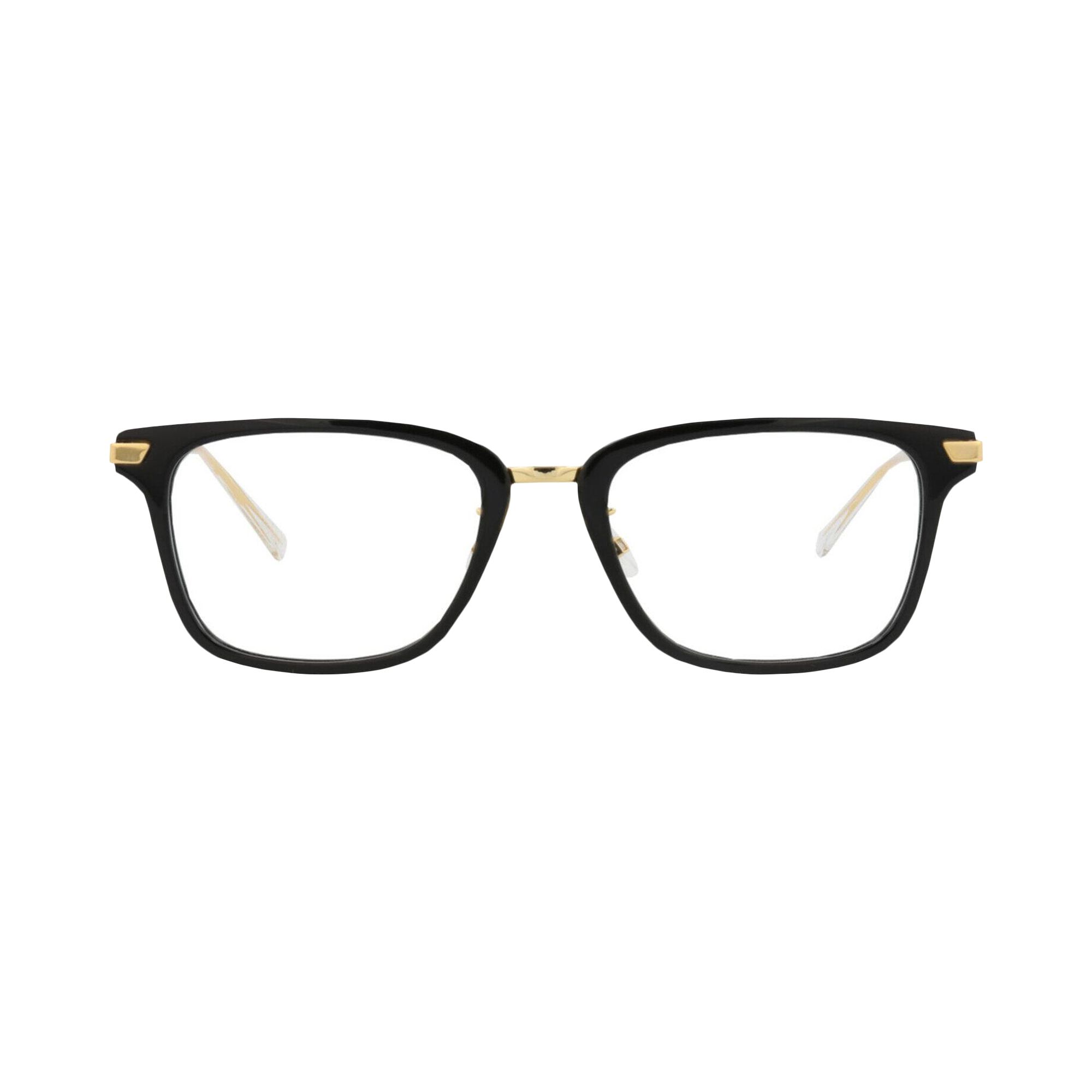 Pre-owned Bottega Veneta Square-frame Acetate Optical Frames 'black Gold Transparent' | Multi-color | Men's Si