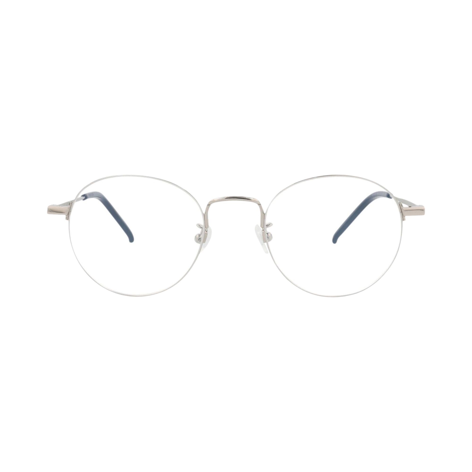 Pre-owned Saint Laurent Round-frame Metal Optical Frames 'silver Transparent' | Men's Size Onesize